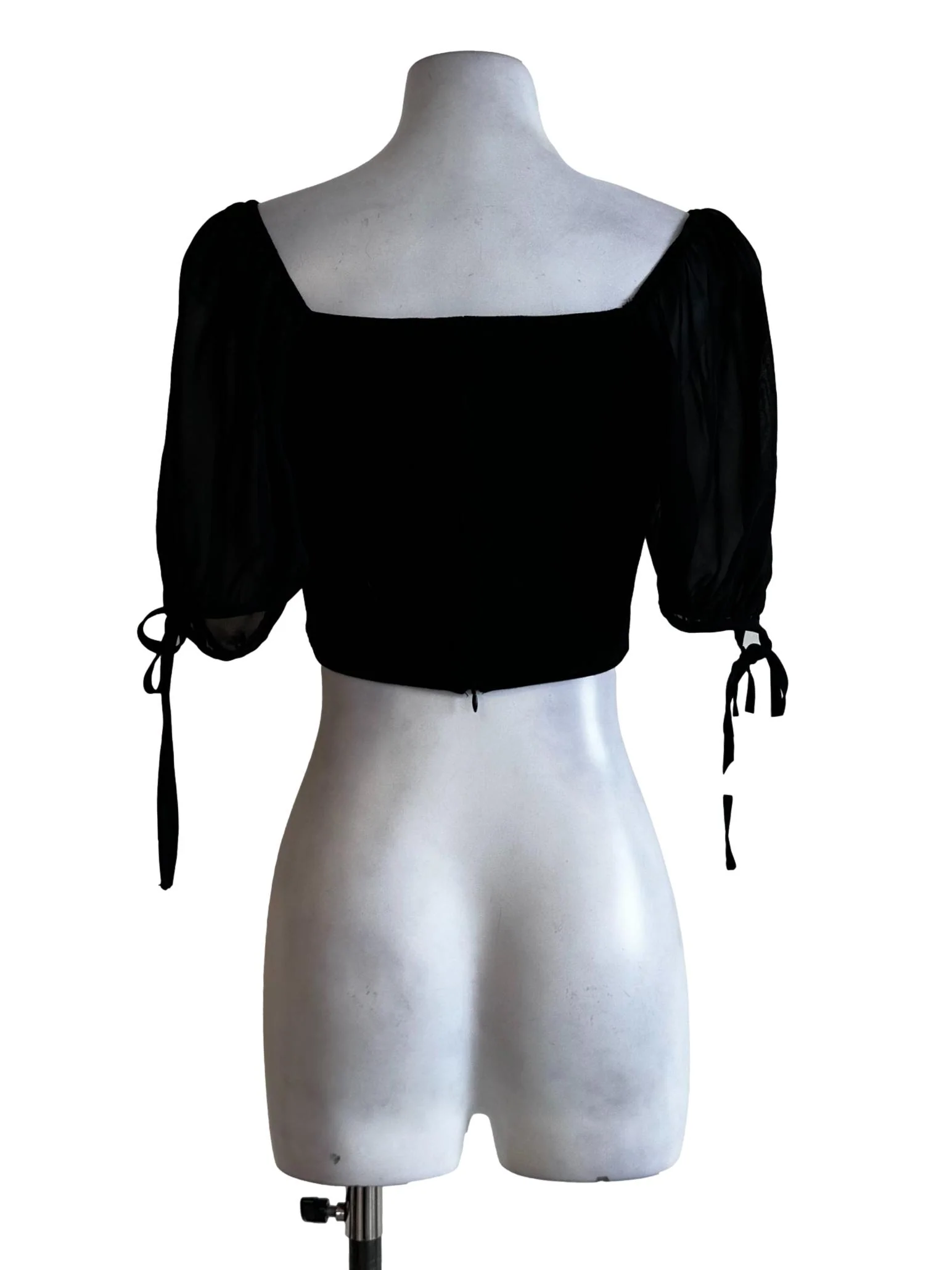 Black Non Padded Crop Top - Image 2