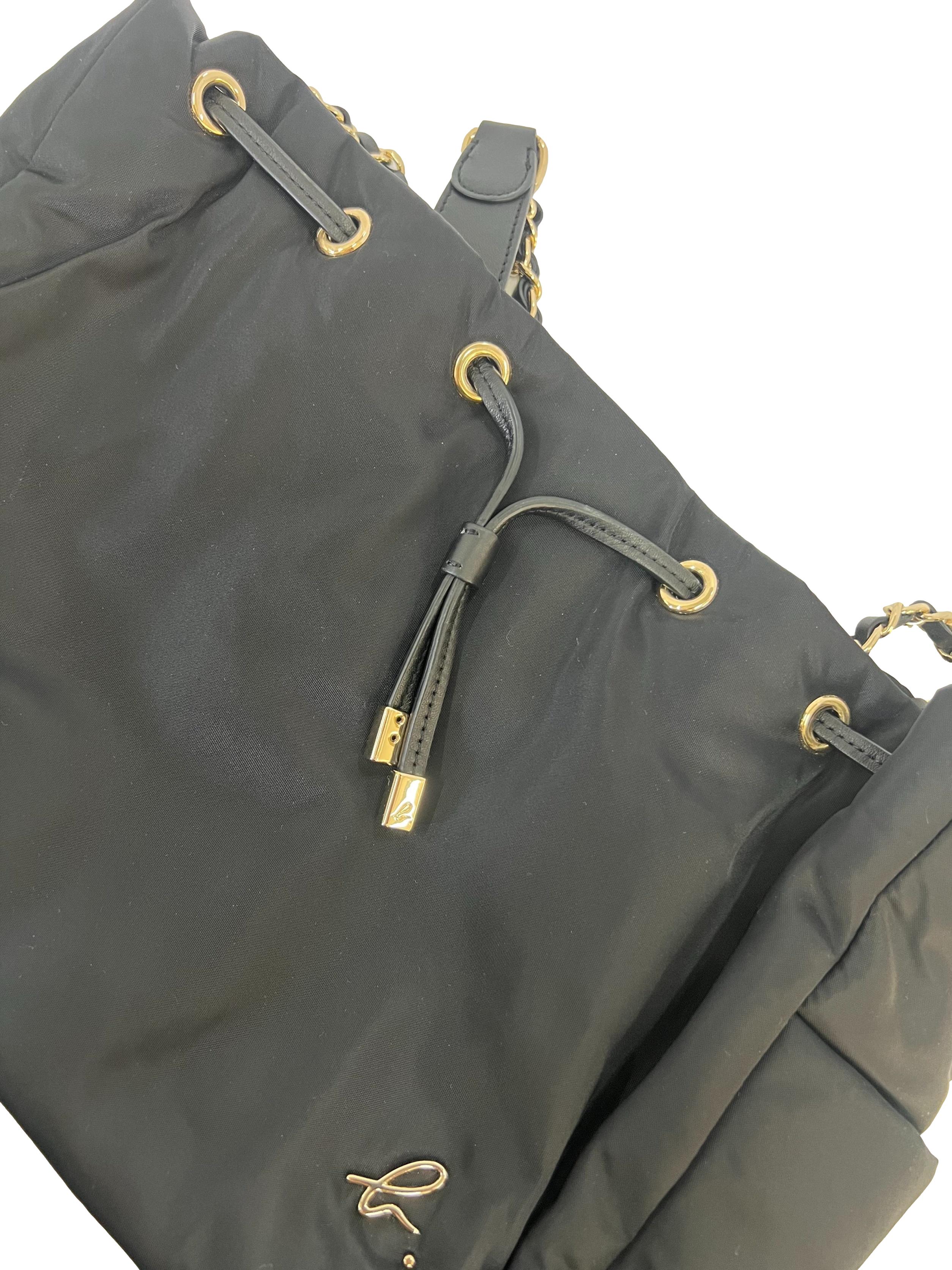 Black Nylon Bucket Bag - Image 4