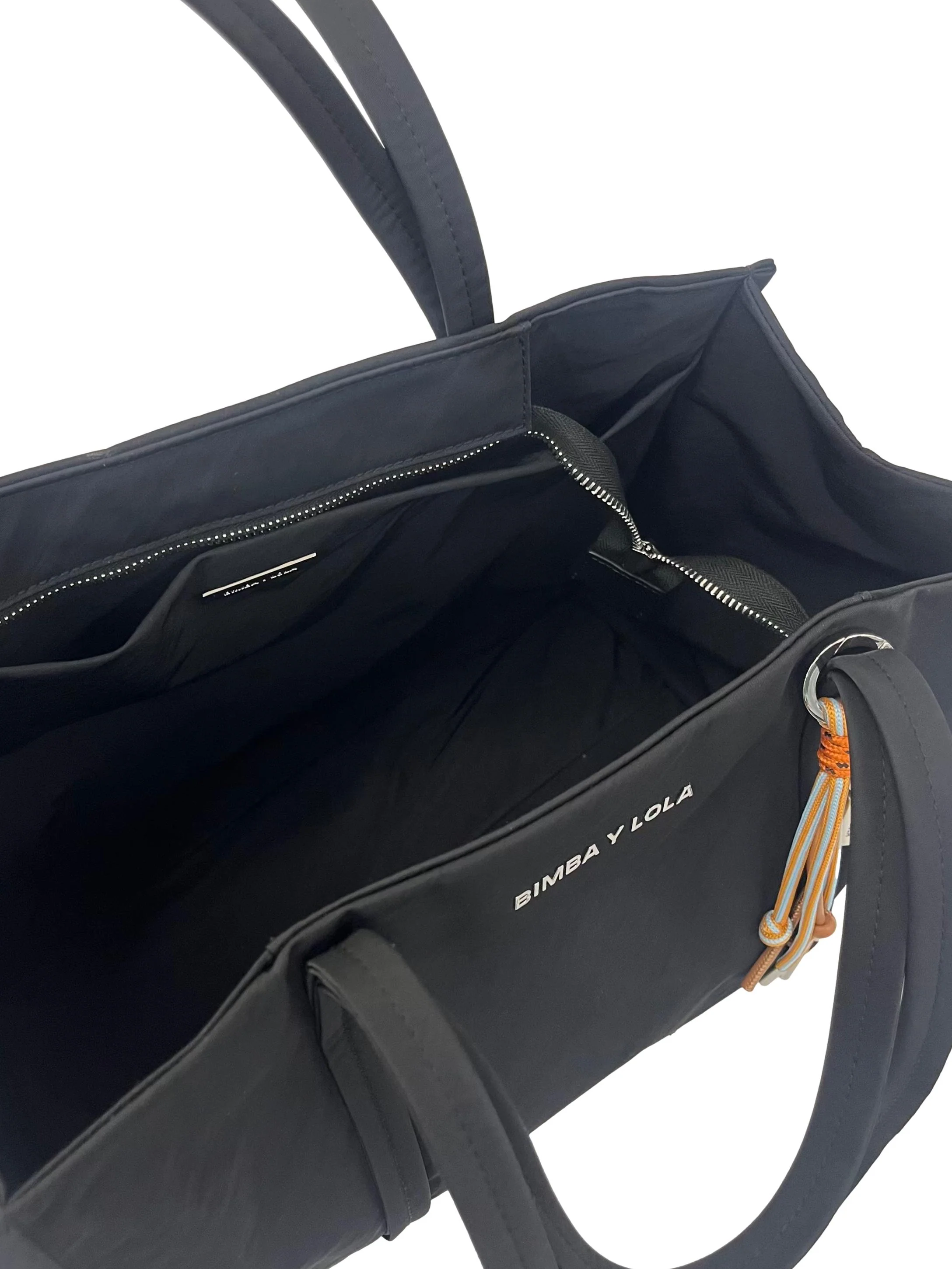 Black Nylon Tote Bag With Detachable Keychain CSN - Image 5