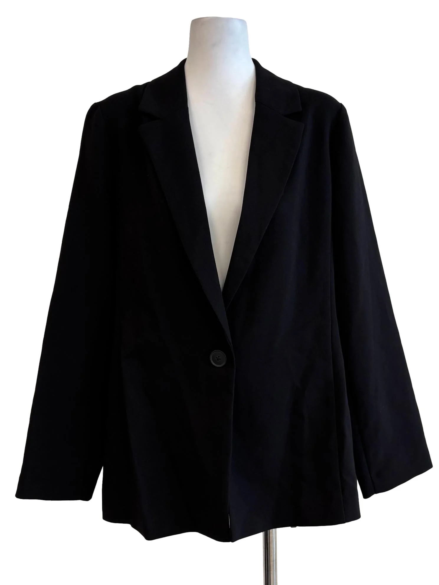 Black One Button Blazer