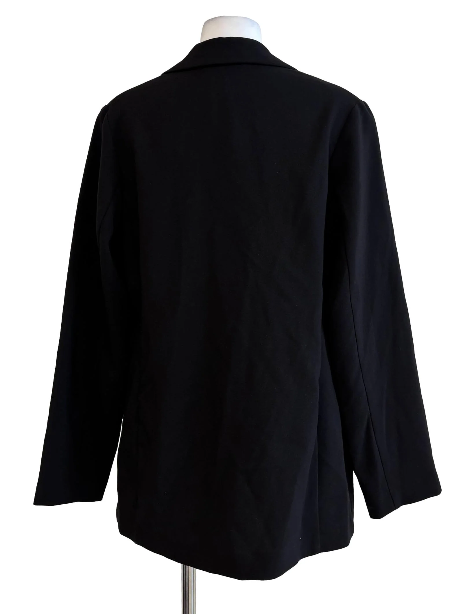 Black One Button Blazer - Image 2