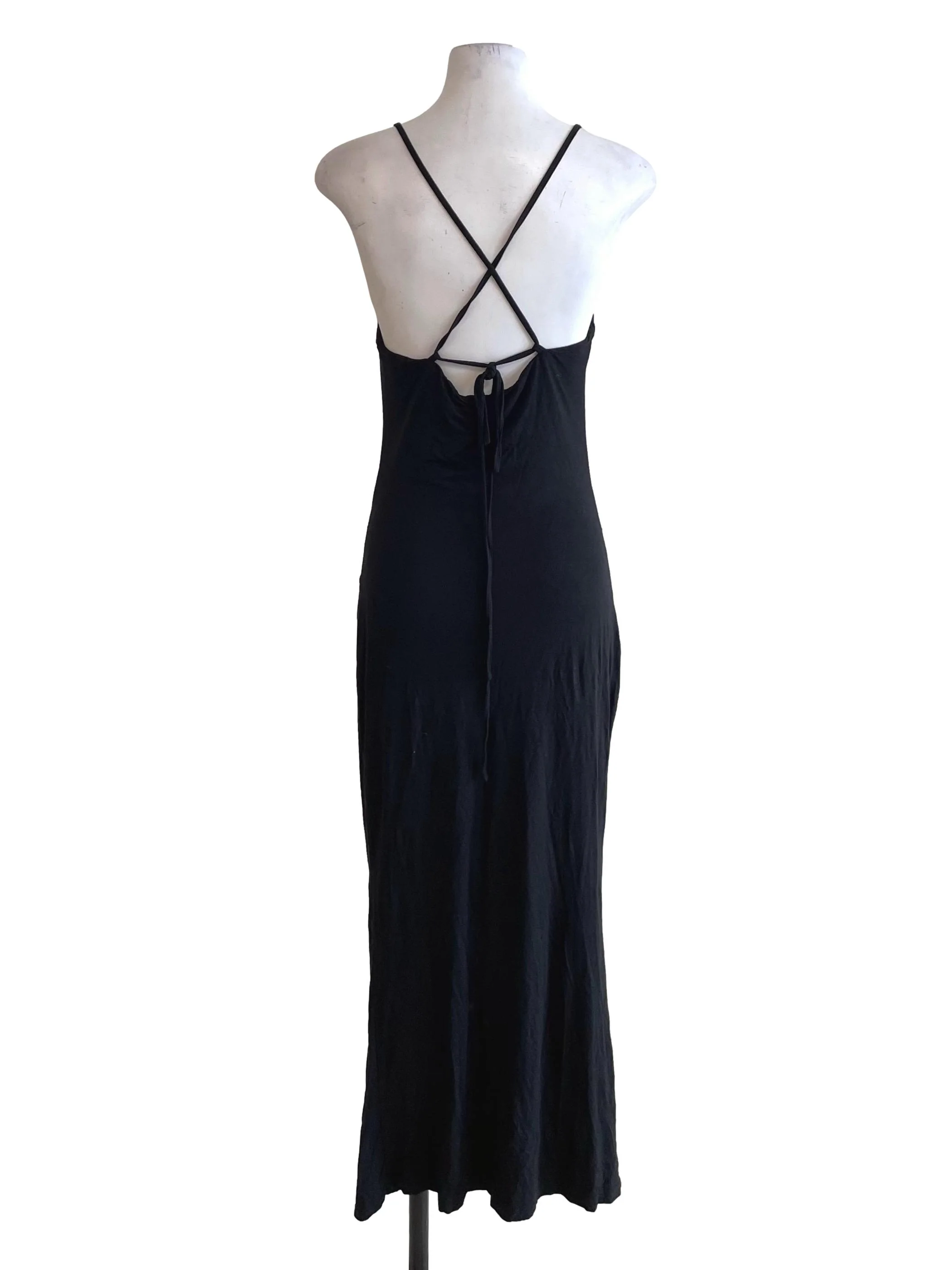 Black Open Back Fit Dress - Image 2