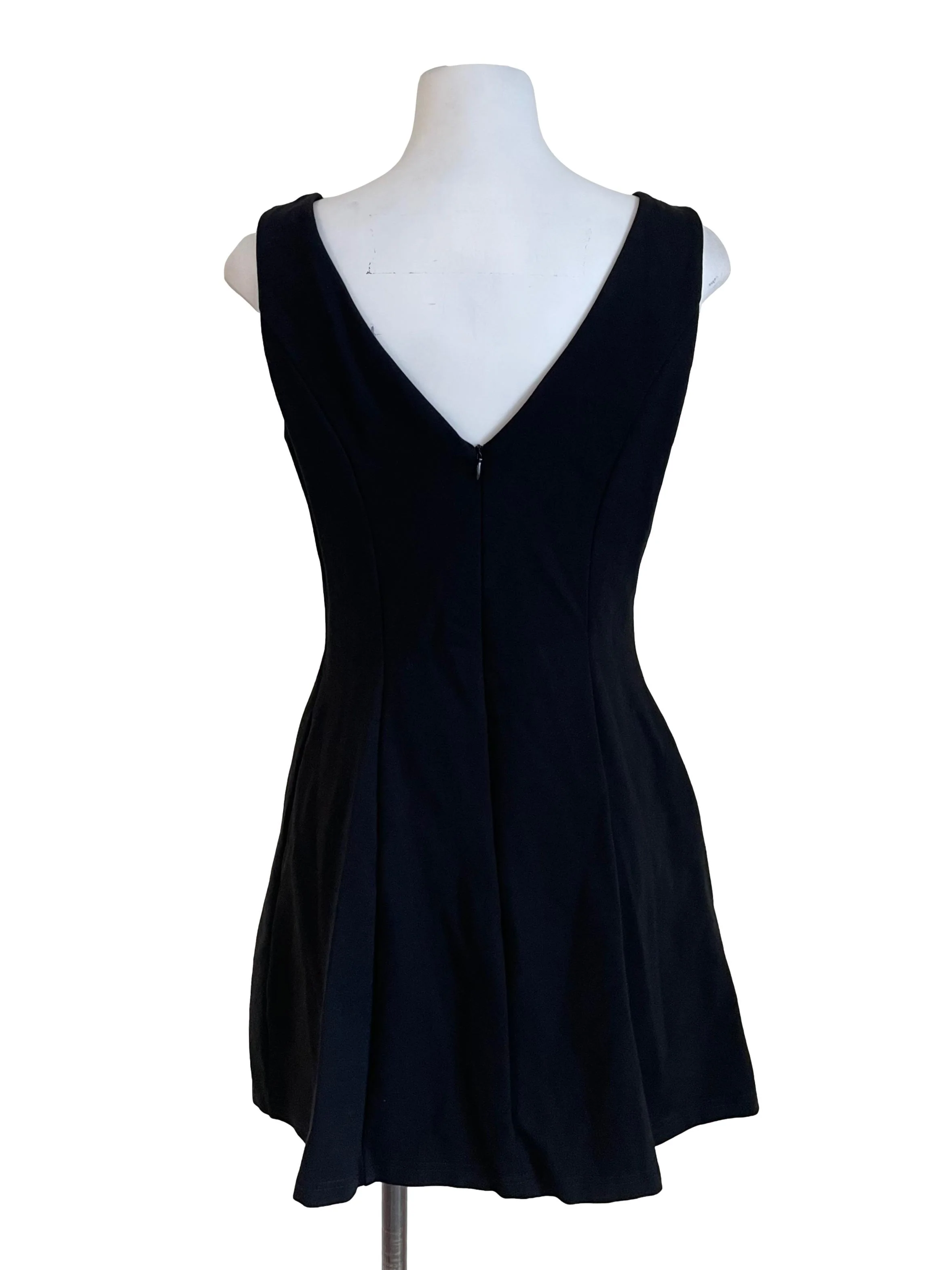 Black Panelled Boat Neck Dress - Image 2