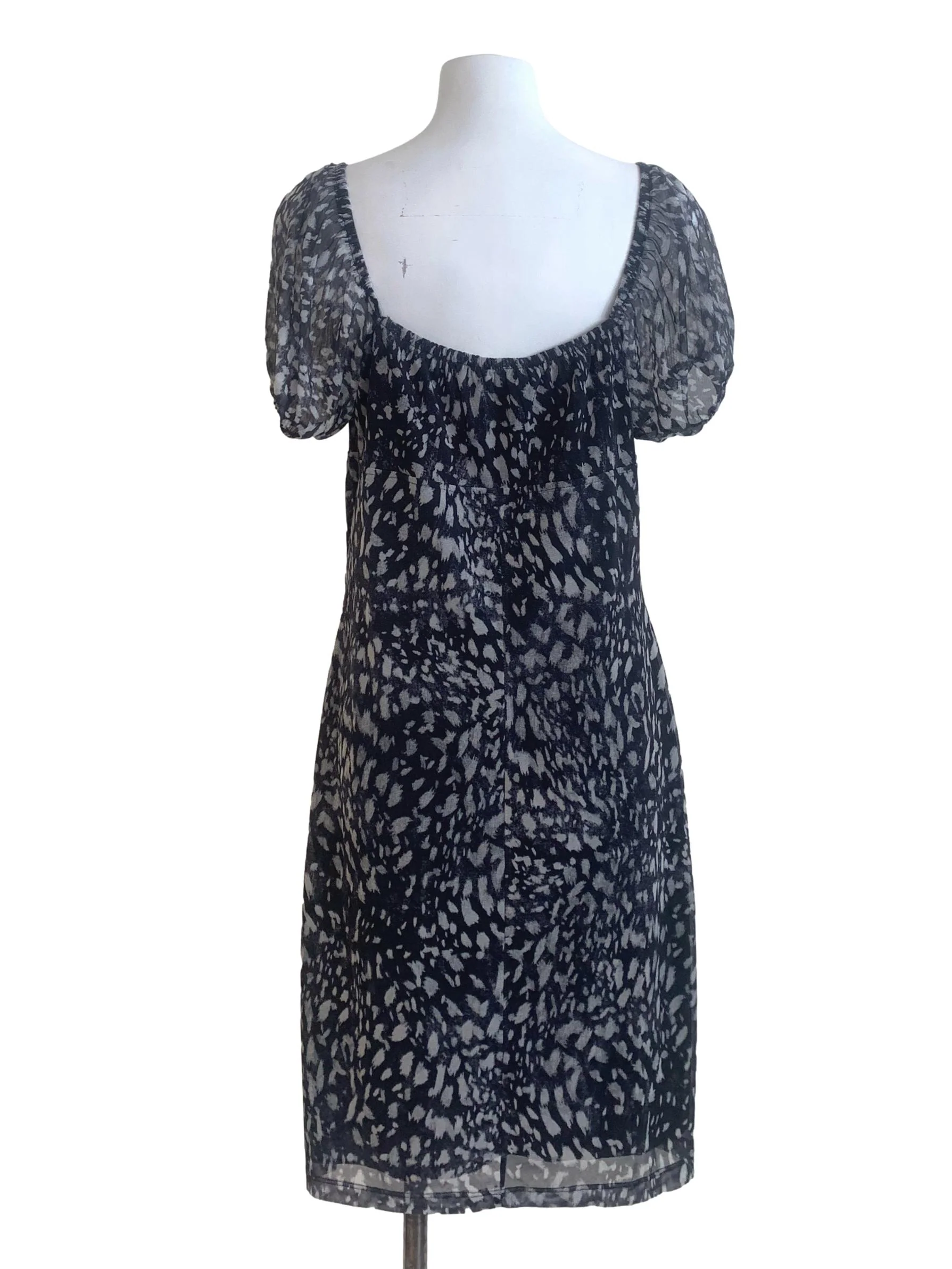 Black Pattern Empire Dress - Image 2