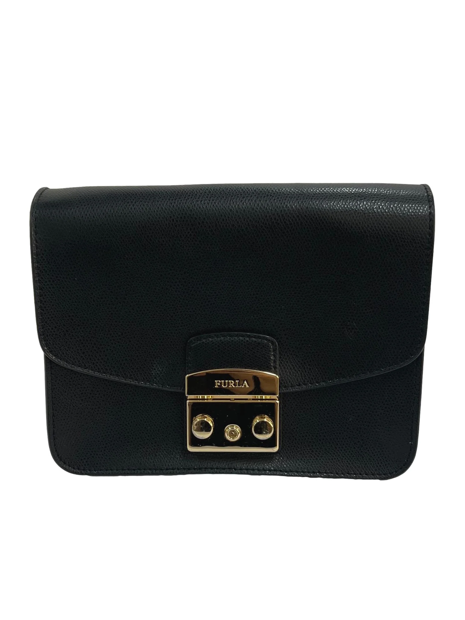 Black Pebbled Leather Metropolis Bag