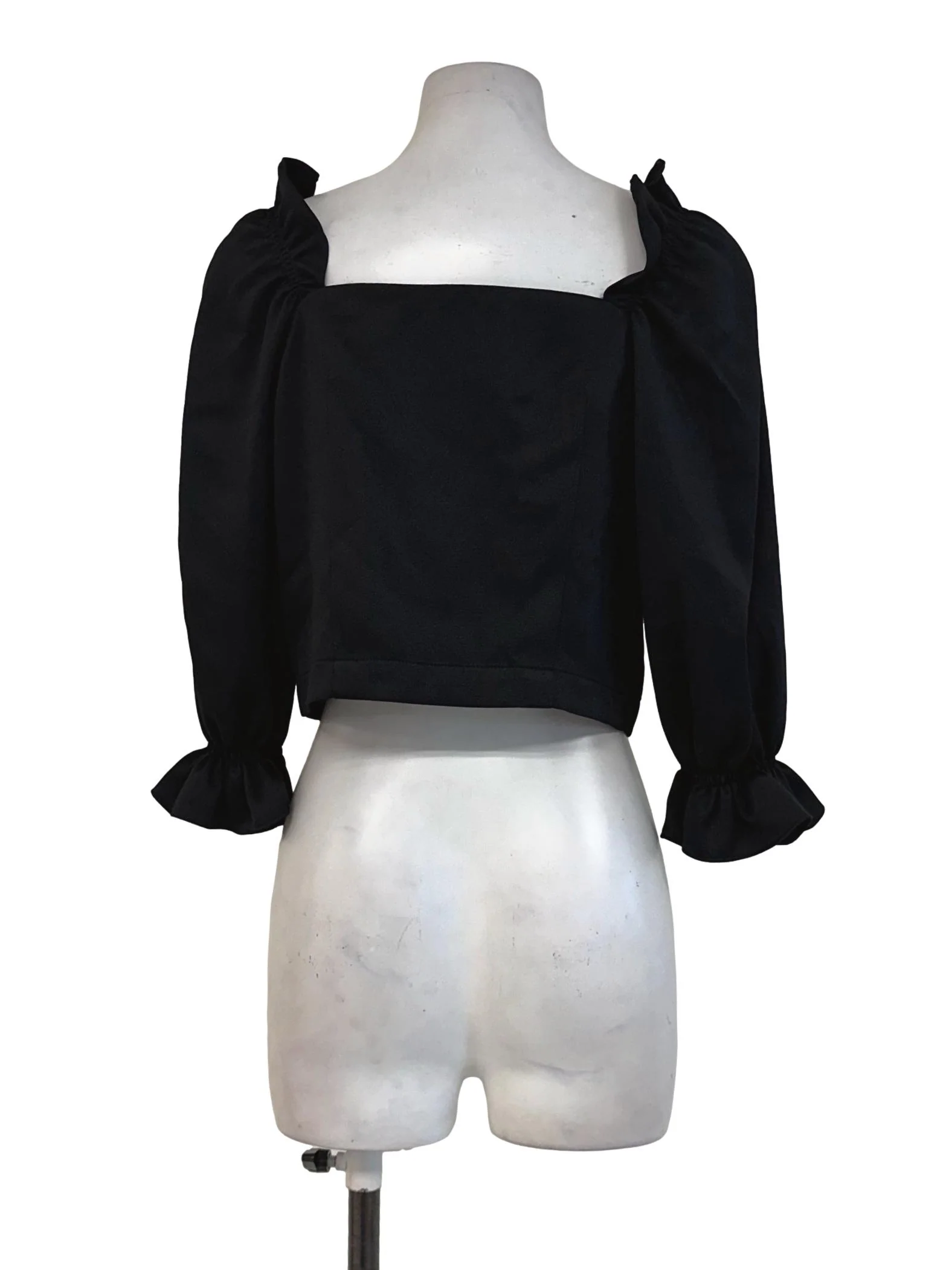 Black Plain Crop Top - Image 2