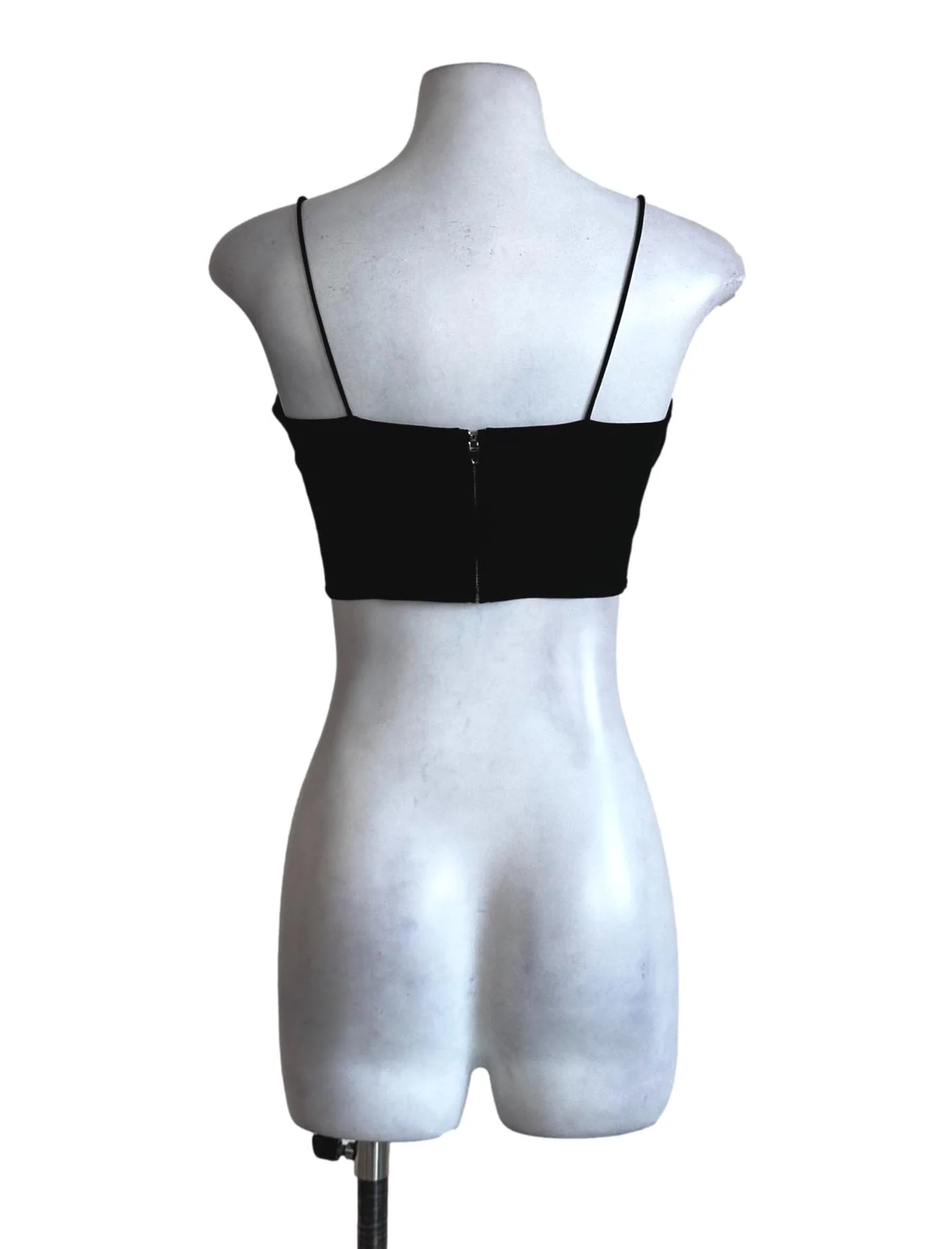 Black Plain Crop Top - Image 2