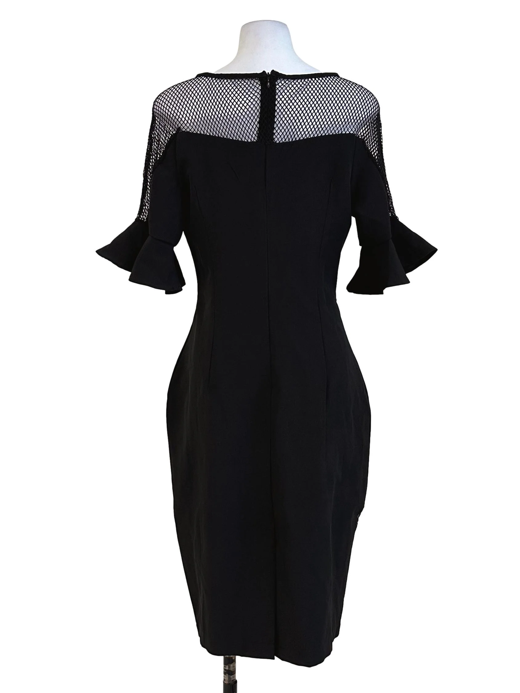 Black Plain Knee Length Dress - Image 2