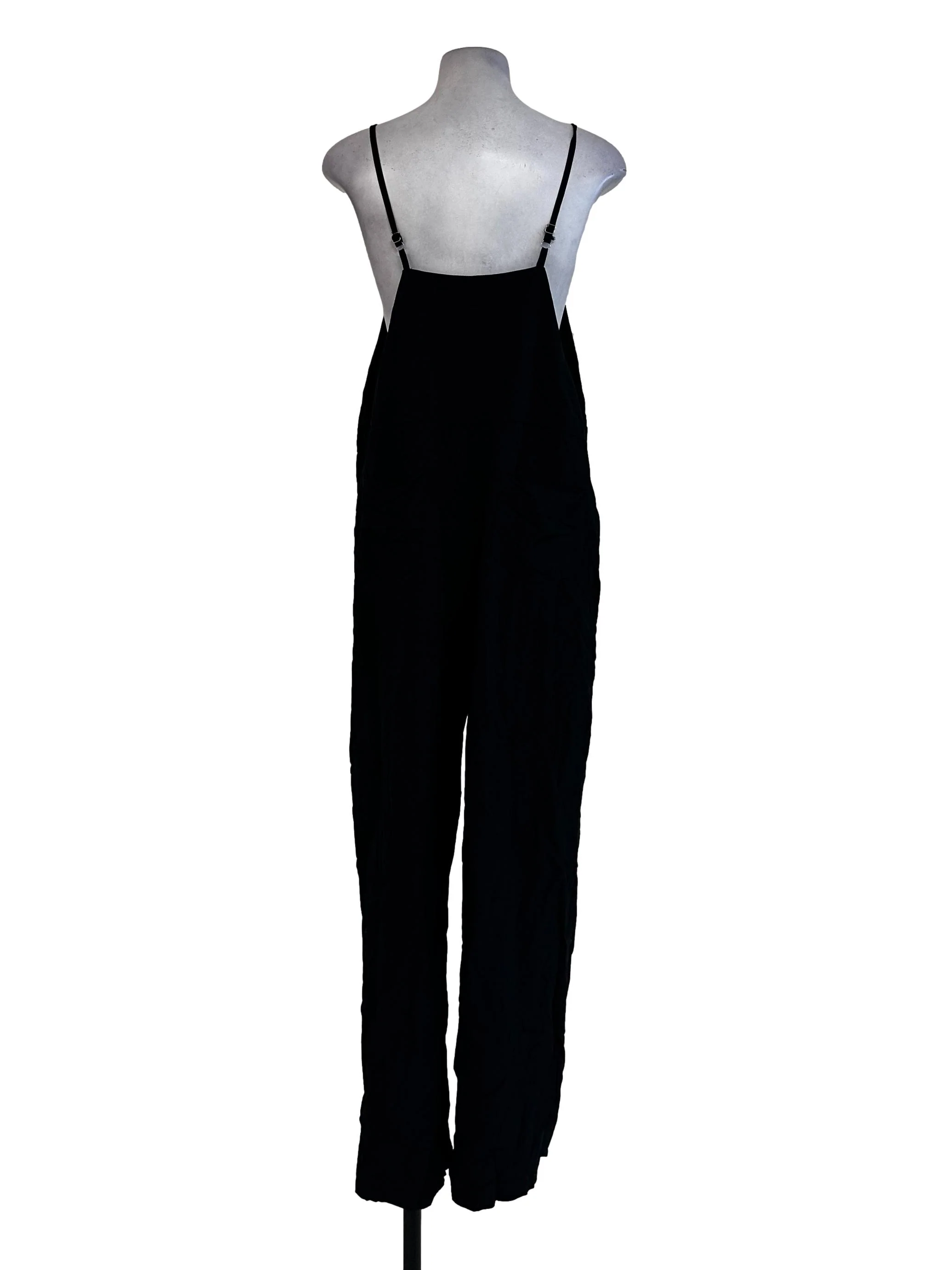 Black Plain Sleeveless Jumpsuit - Image 2