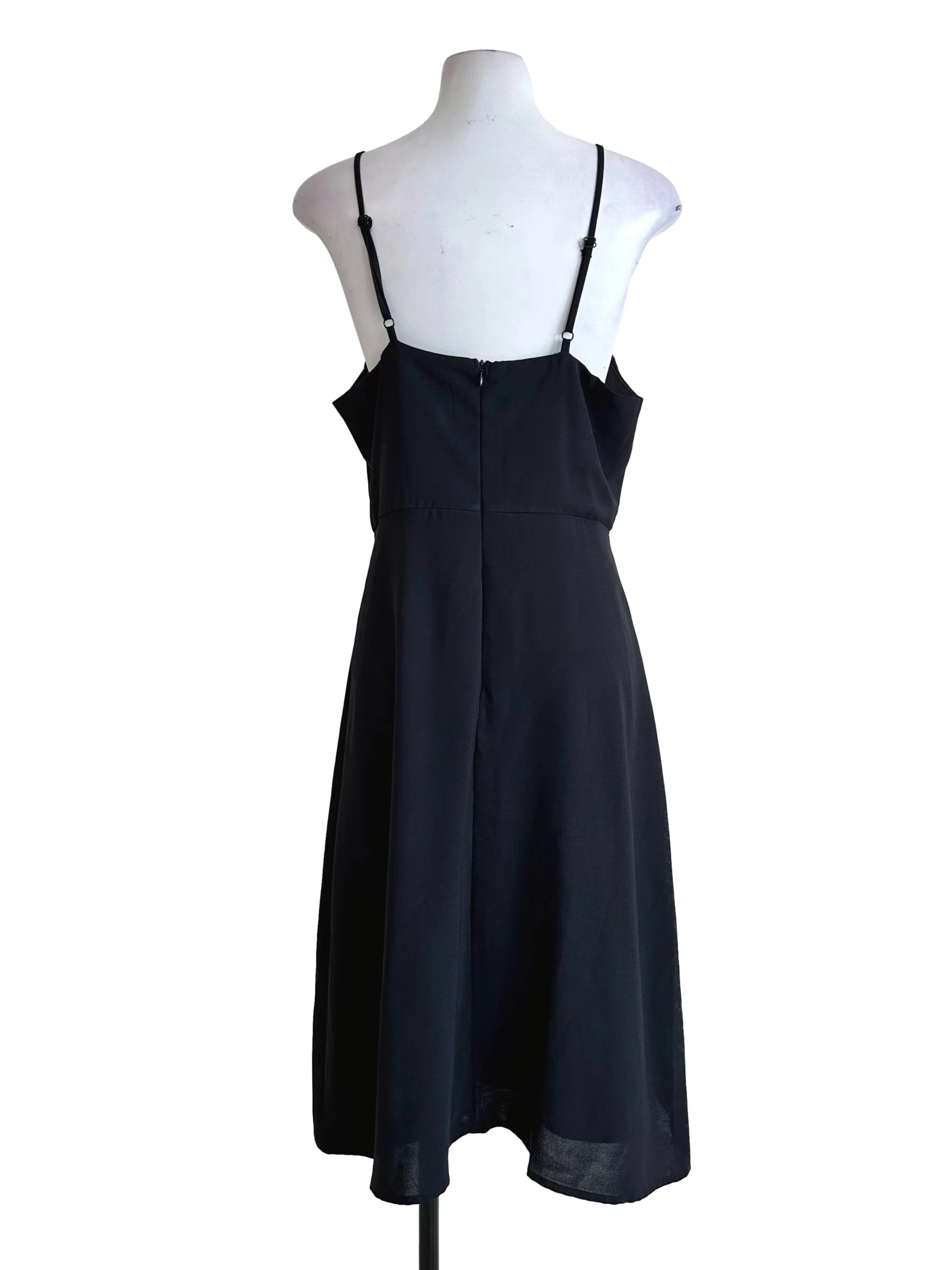 Black Plain Sleeveless Midi Dress TTR - Image 2