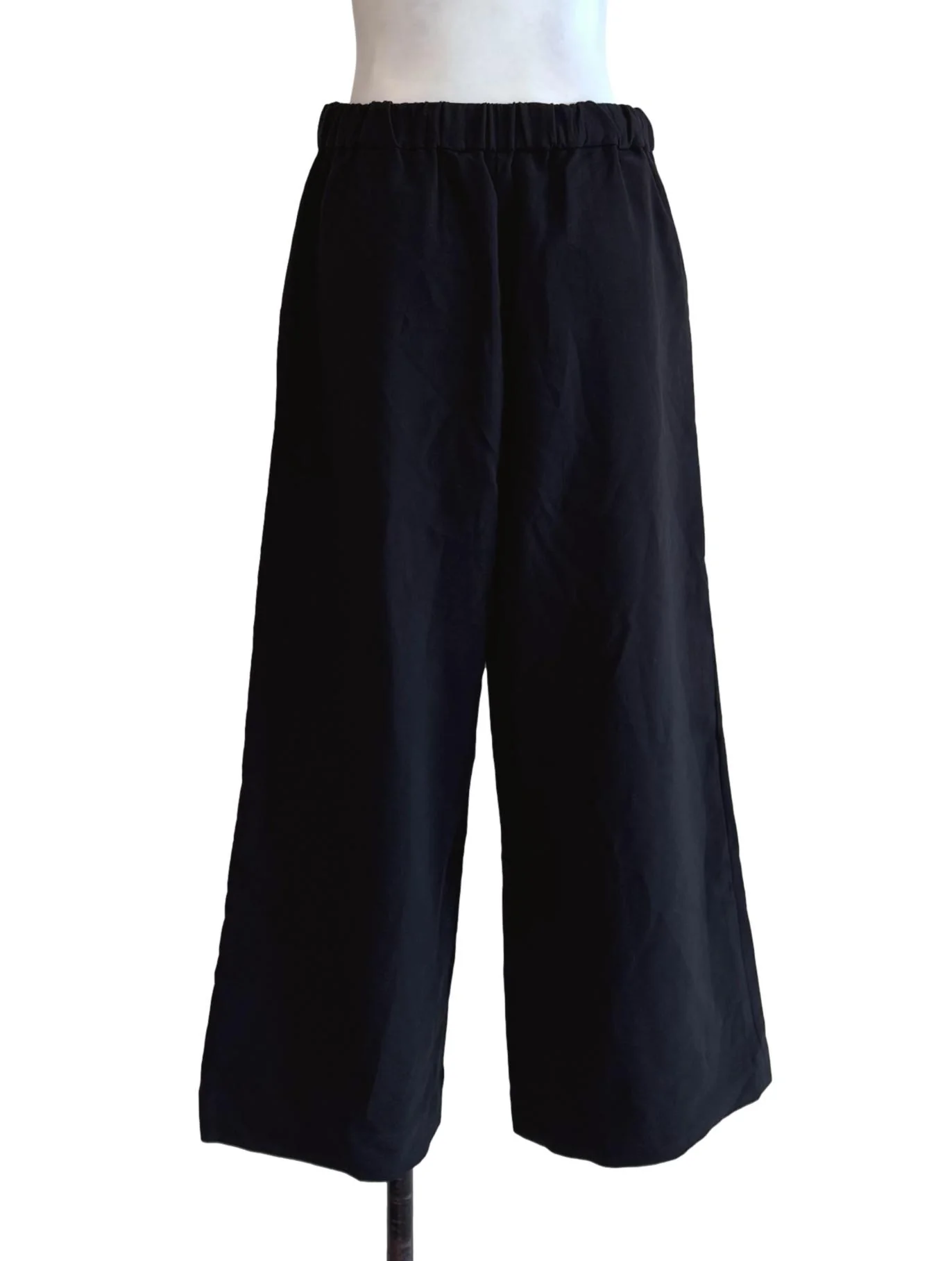 Black Plain Wide Leg Casual Pants - Image 2