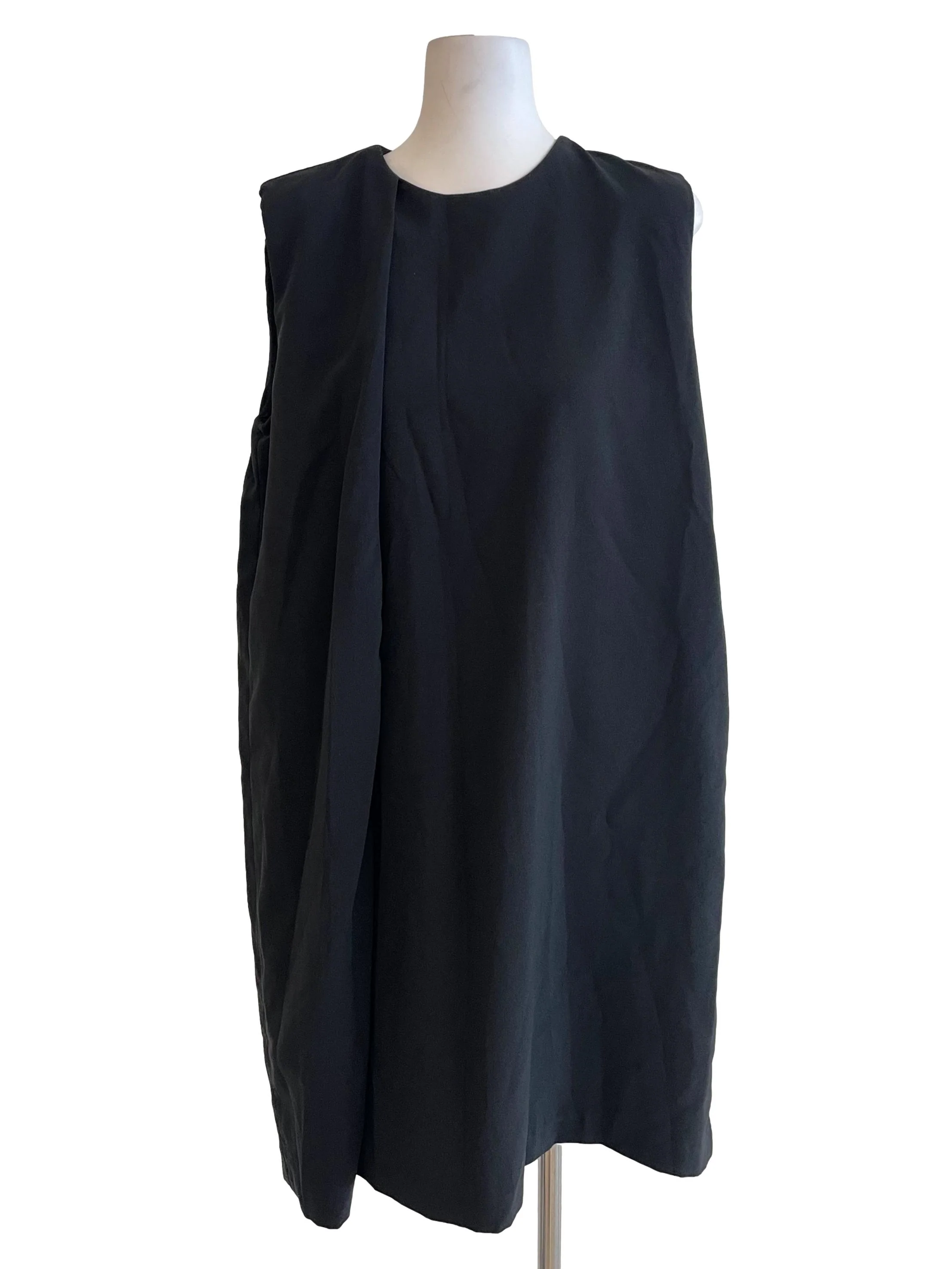 Black Pleated Tent Dress