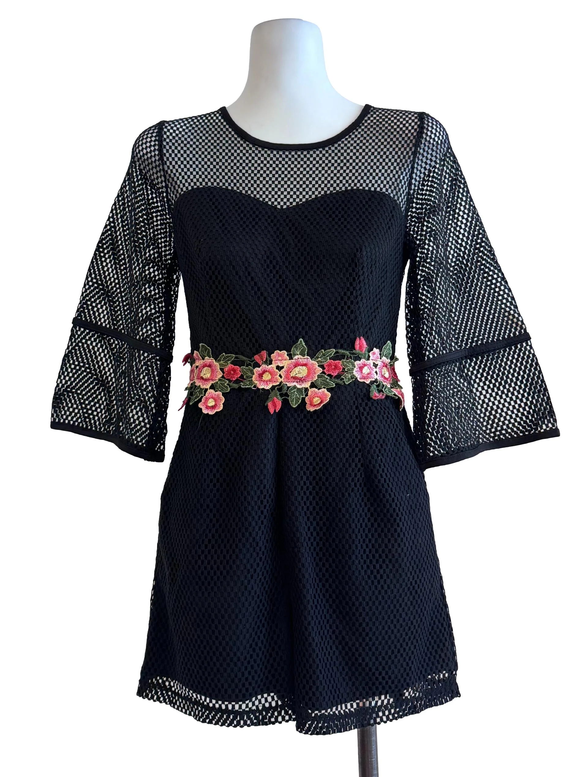 Black Printed Lace Rompers