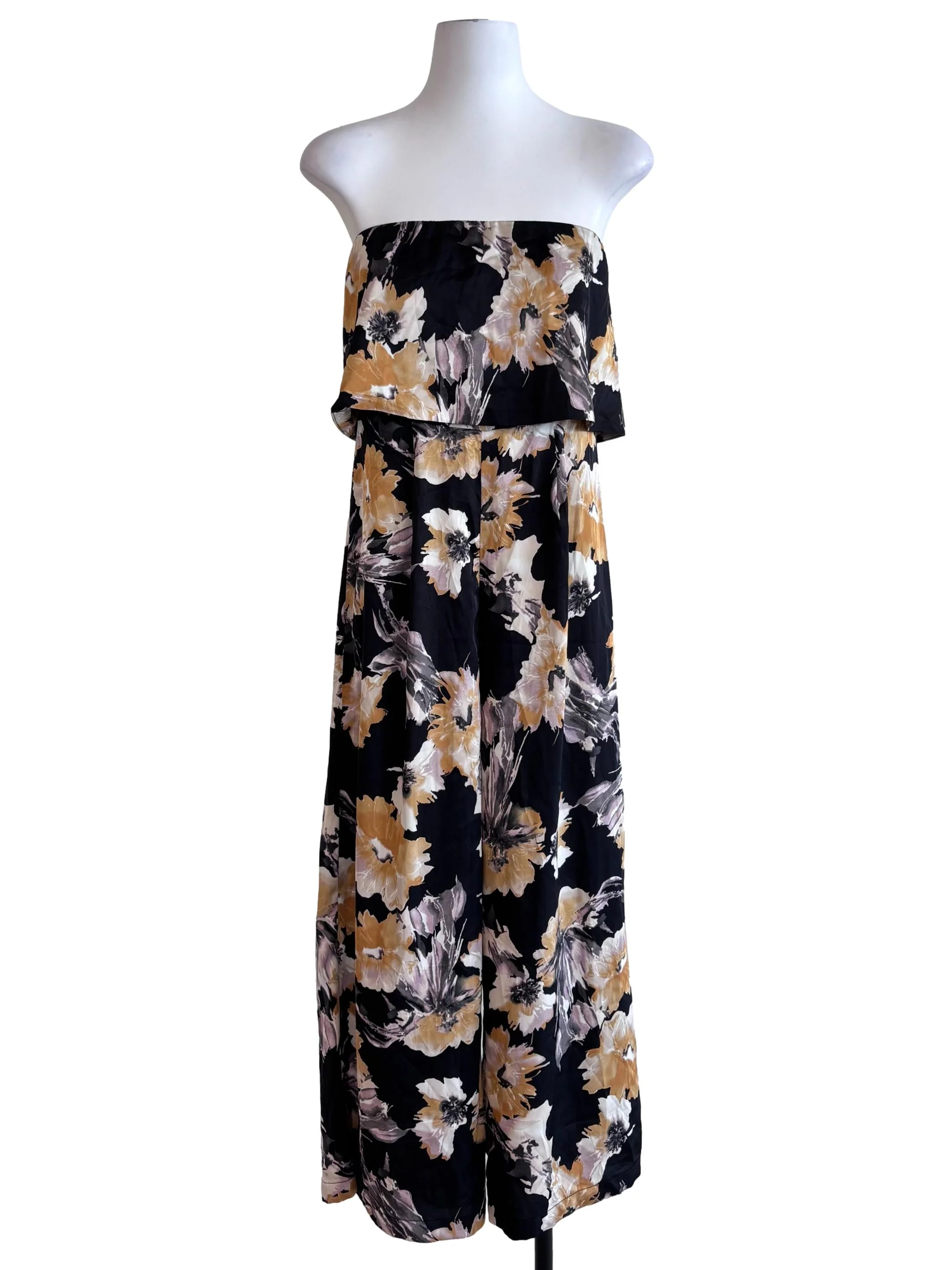 Black Printed Petite Brenna Tube Jumpsuit