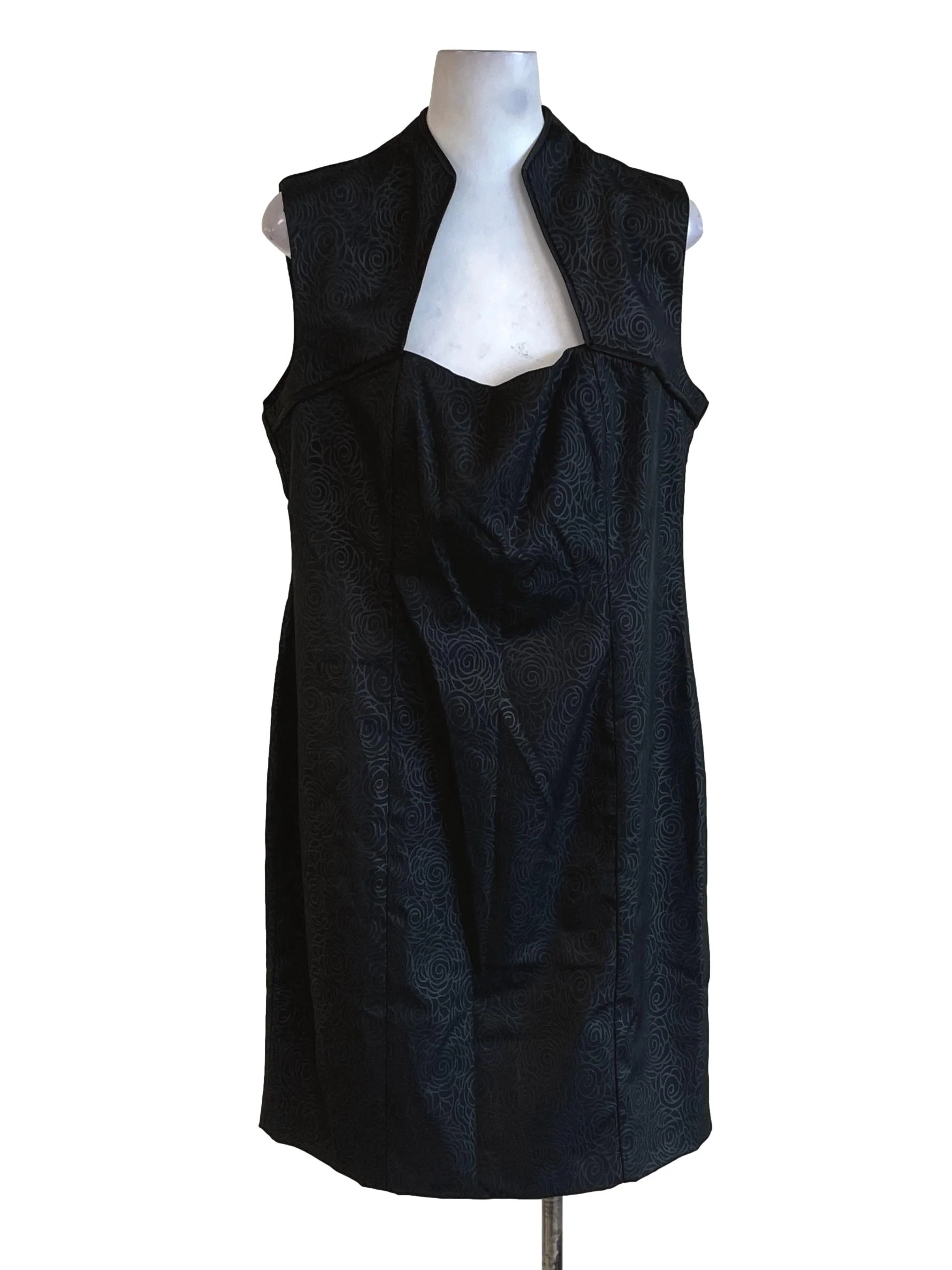Black Queen Anne A-Line Dress