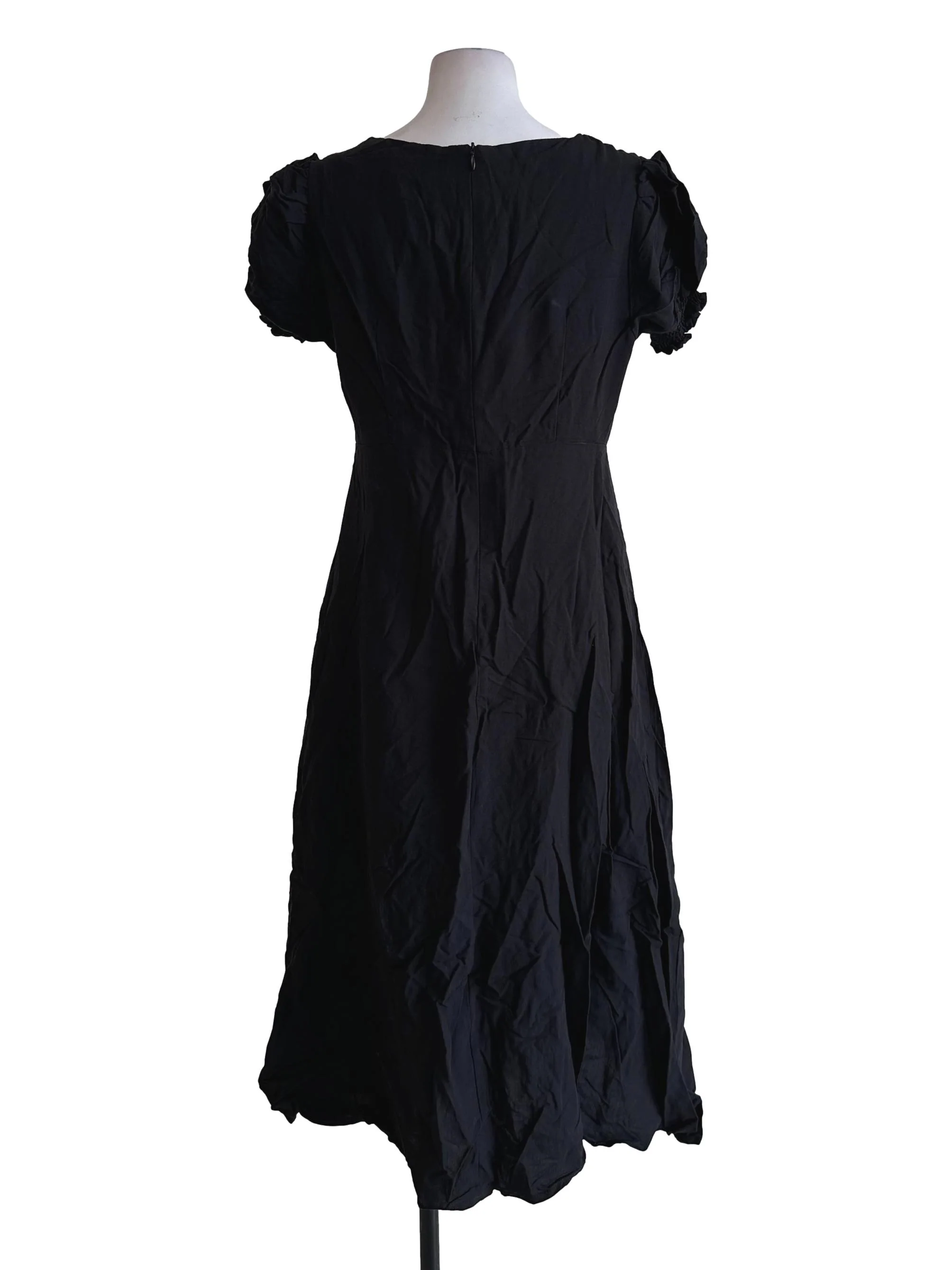 Black Queen Anne Neckline Dress - Image 2