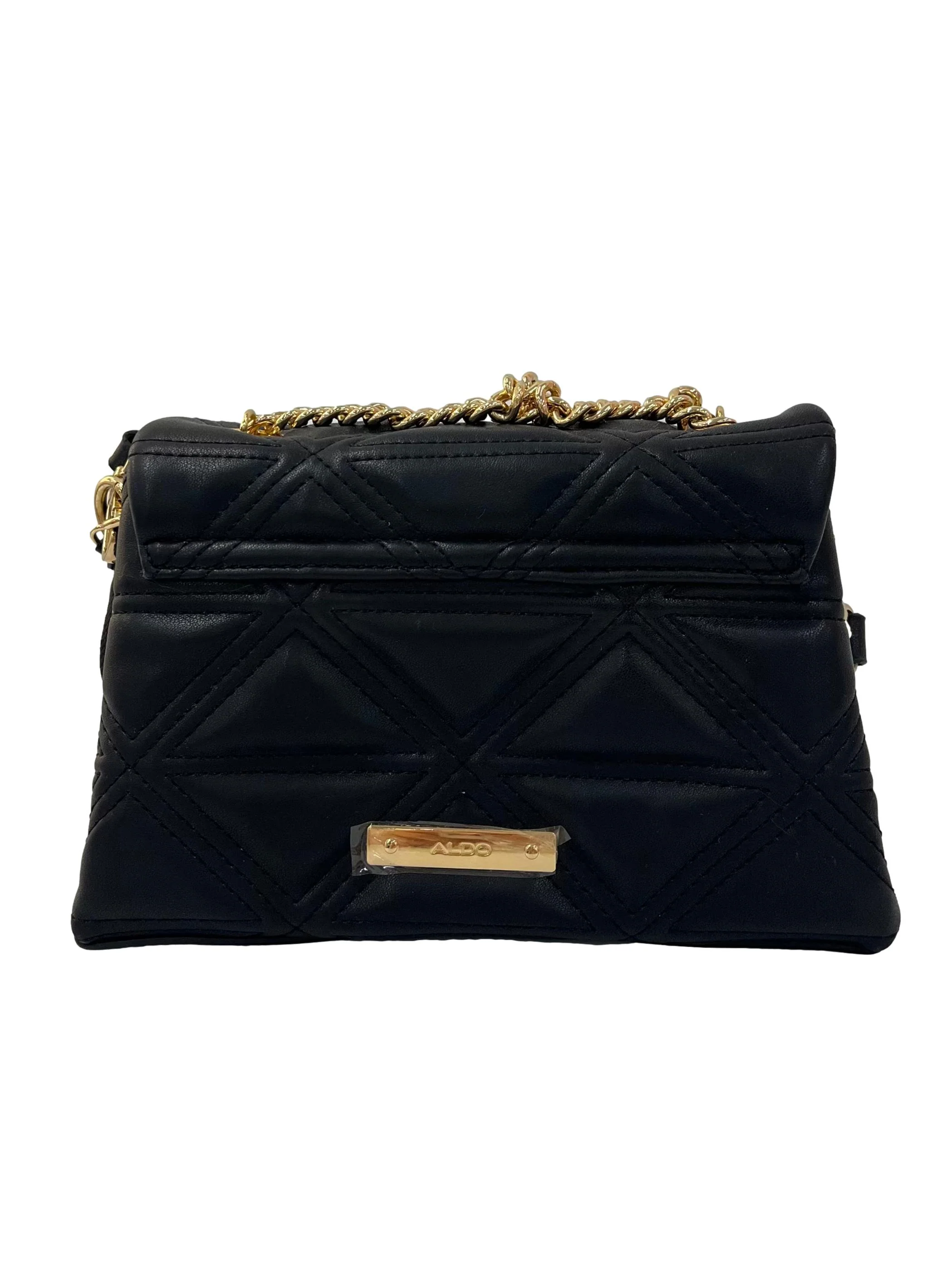 Black Quilted Crossbody Bag With Detachable Pouch - Image 2