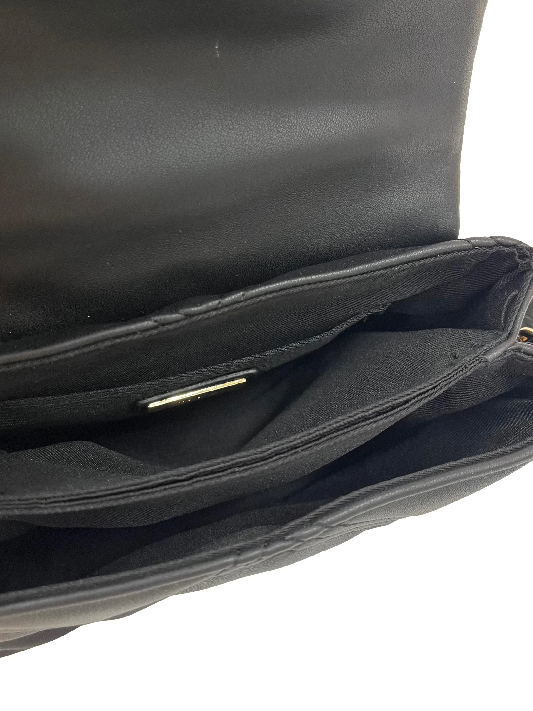 Black Quilted Crossbody Bag With Detachable Pouch - Image 5