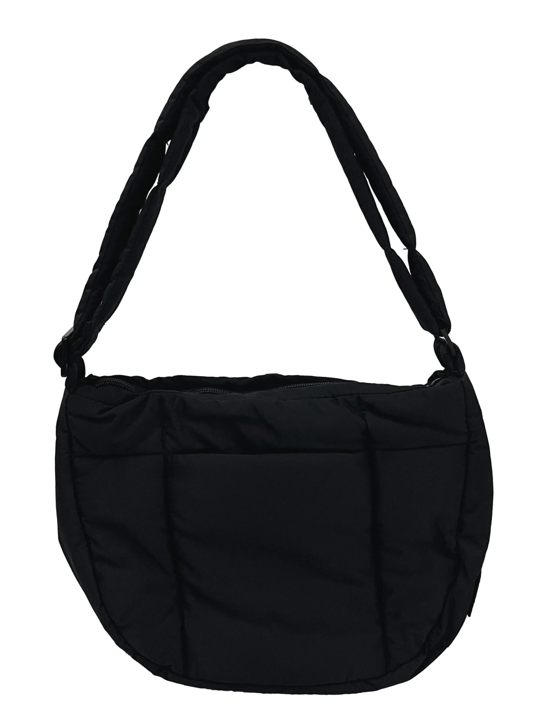 Black Quilted Puffer Shoulder Bag - Image 2