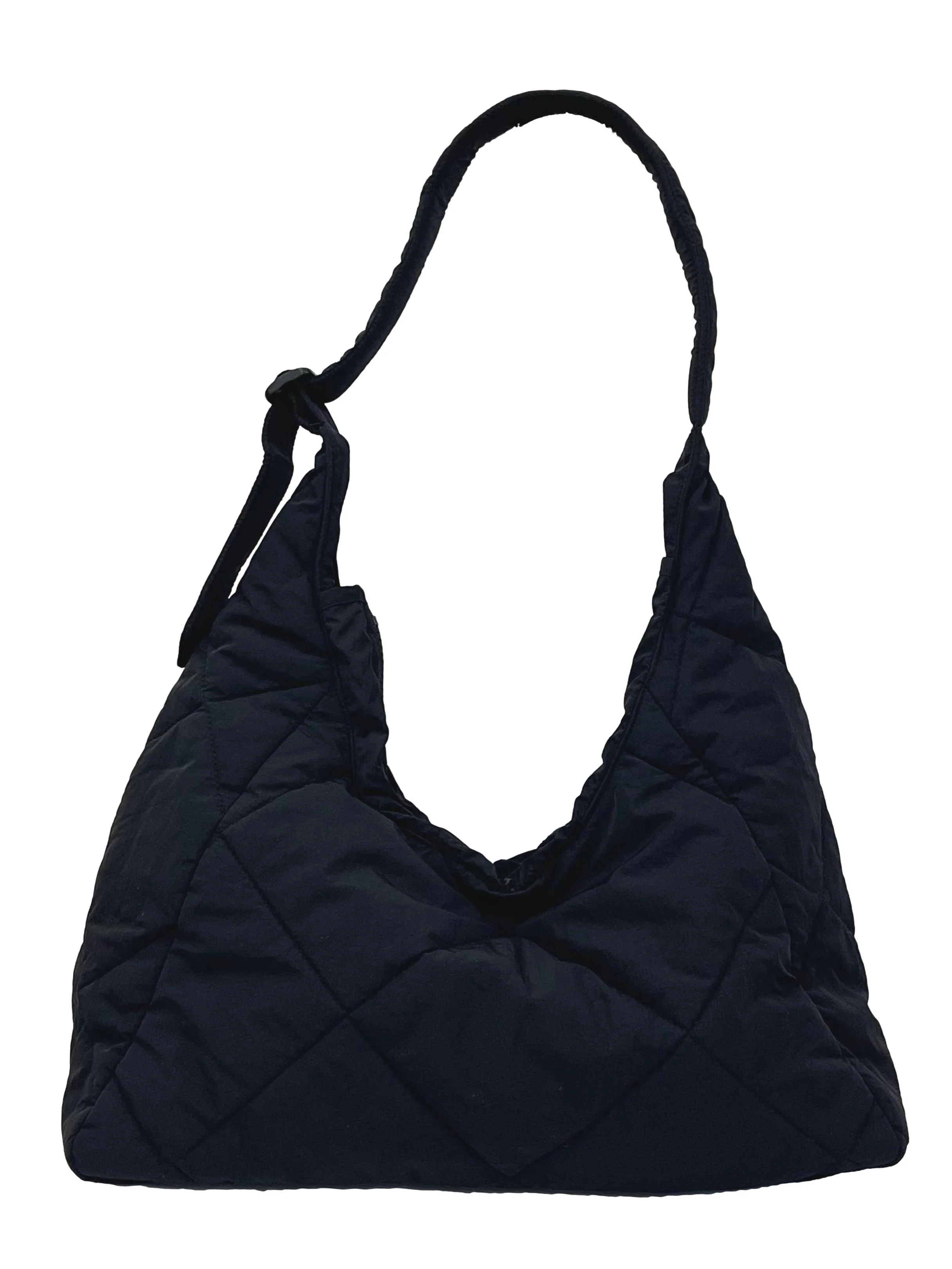 Black Quilted Shoulder Bag - Image 2