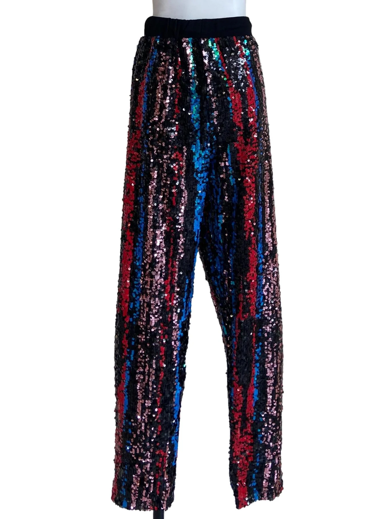 Black Colourful Pop Art Sequin Pants - Image 2
