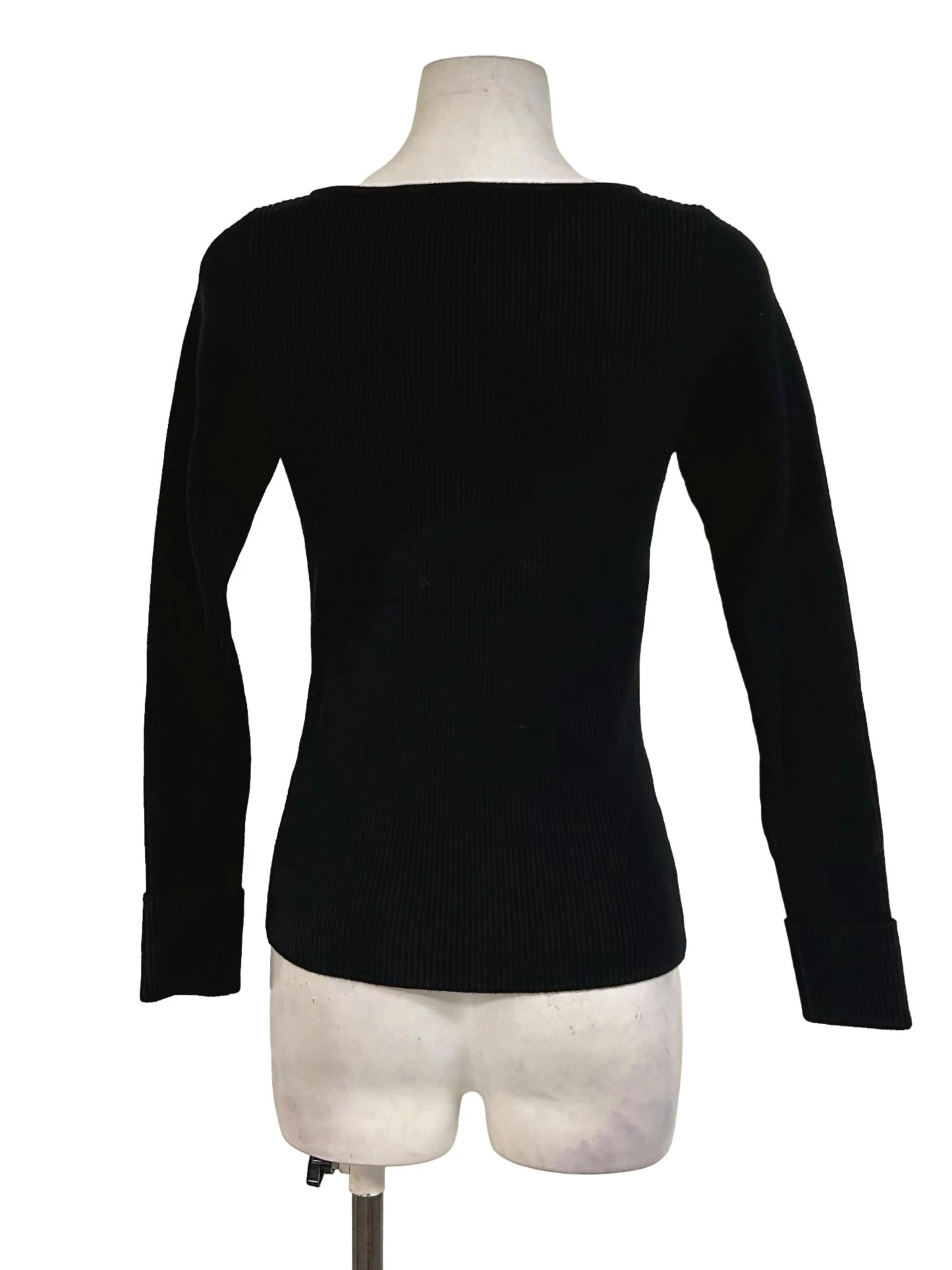 Black Ribbed Elegant Top - Image 2
