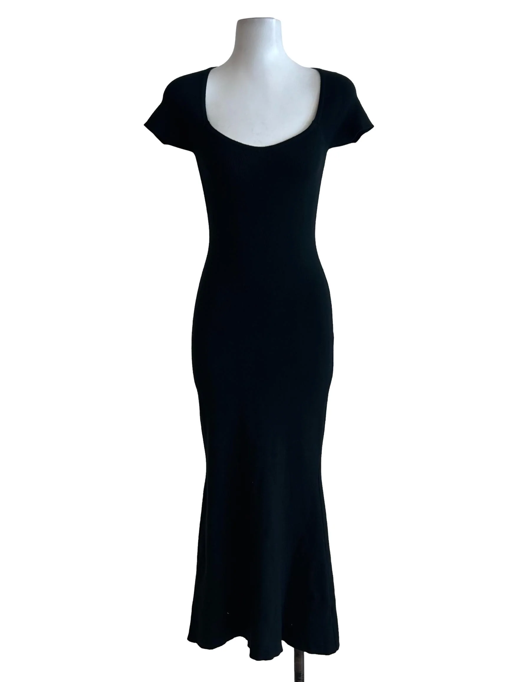 Black Ribbed Maxi Dress