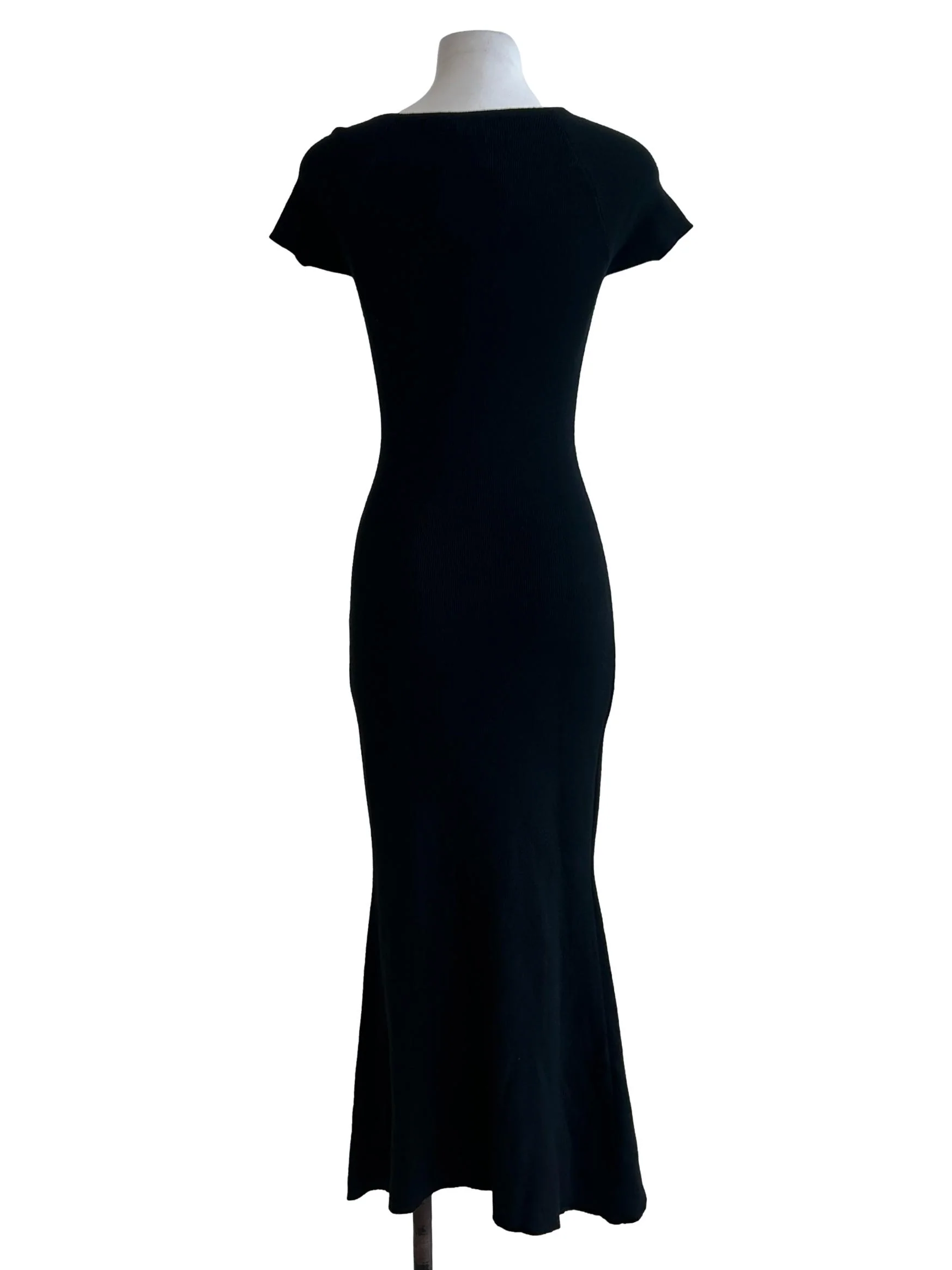 Black Ribbed Maxi Dress - Image 2