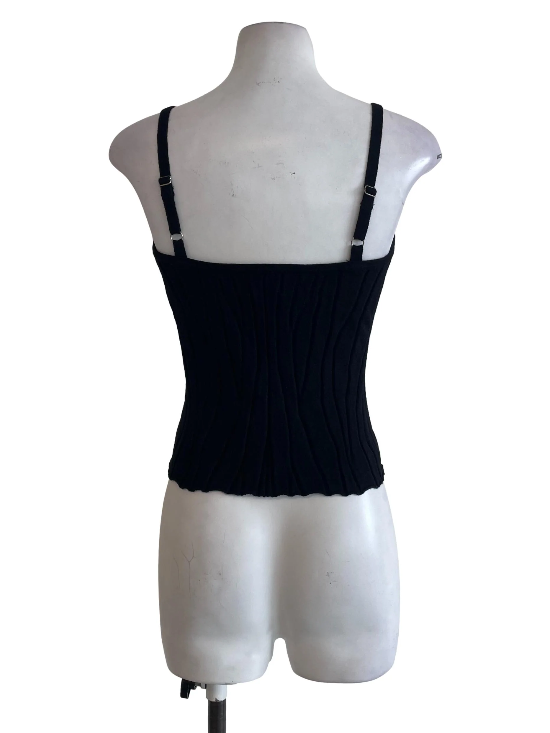 Black Ribbed Cami Top - Image 2