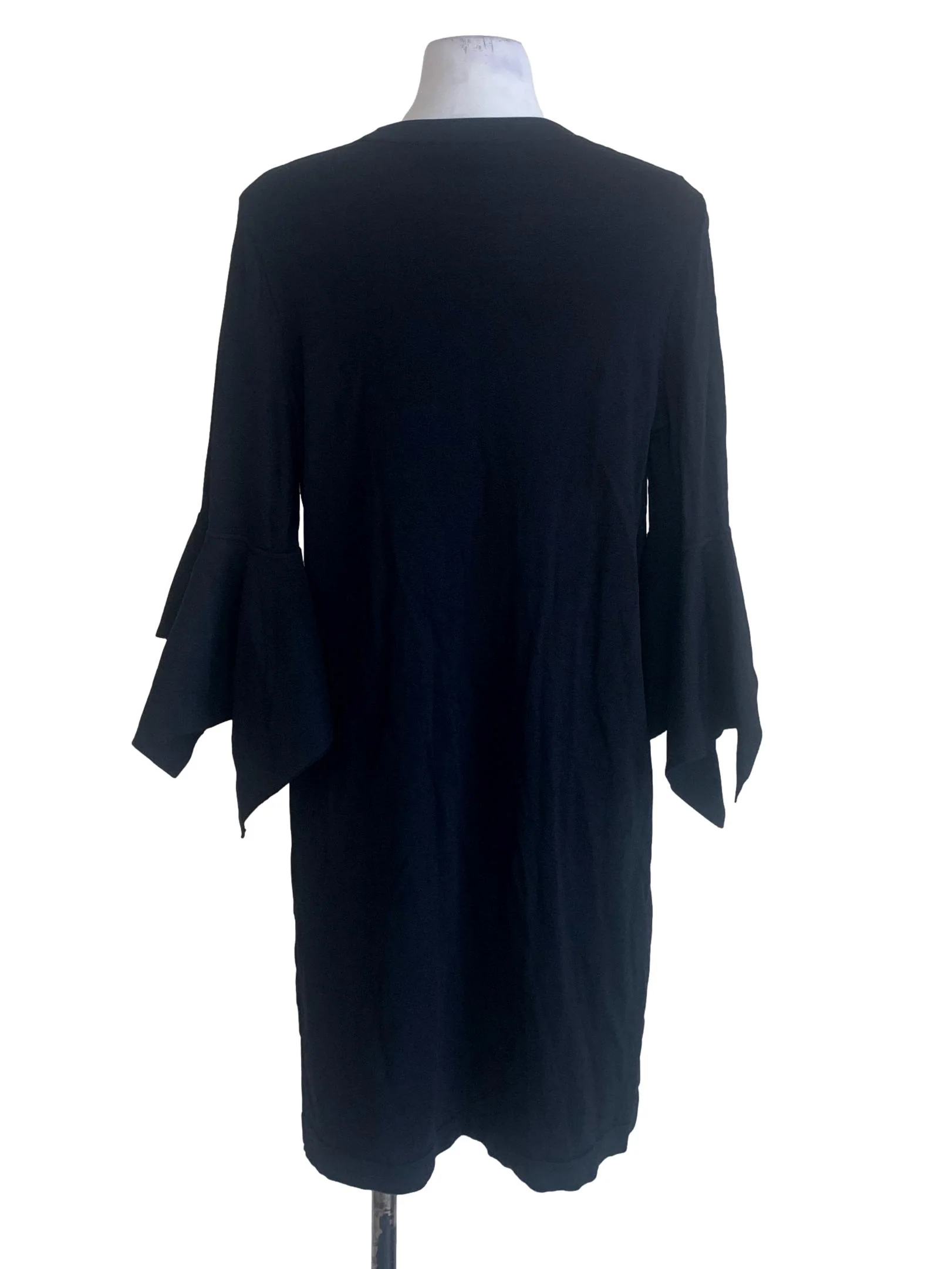Black Round Neck Long Sleeve Dress - Image 2