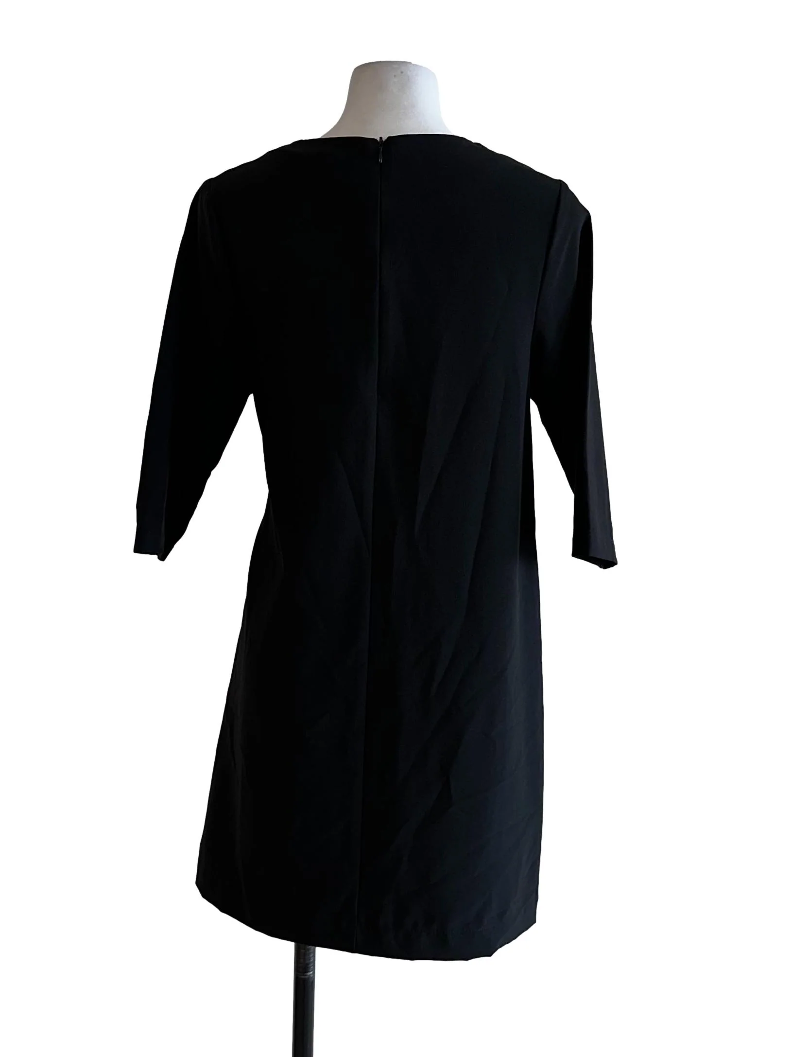 Black Round Neck Mini Dress - Image 2