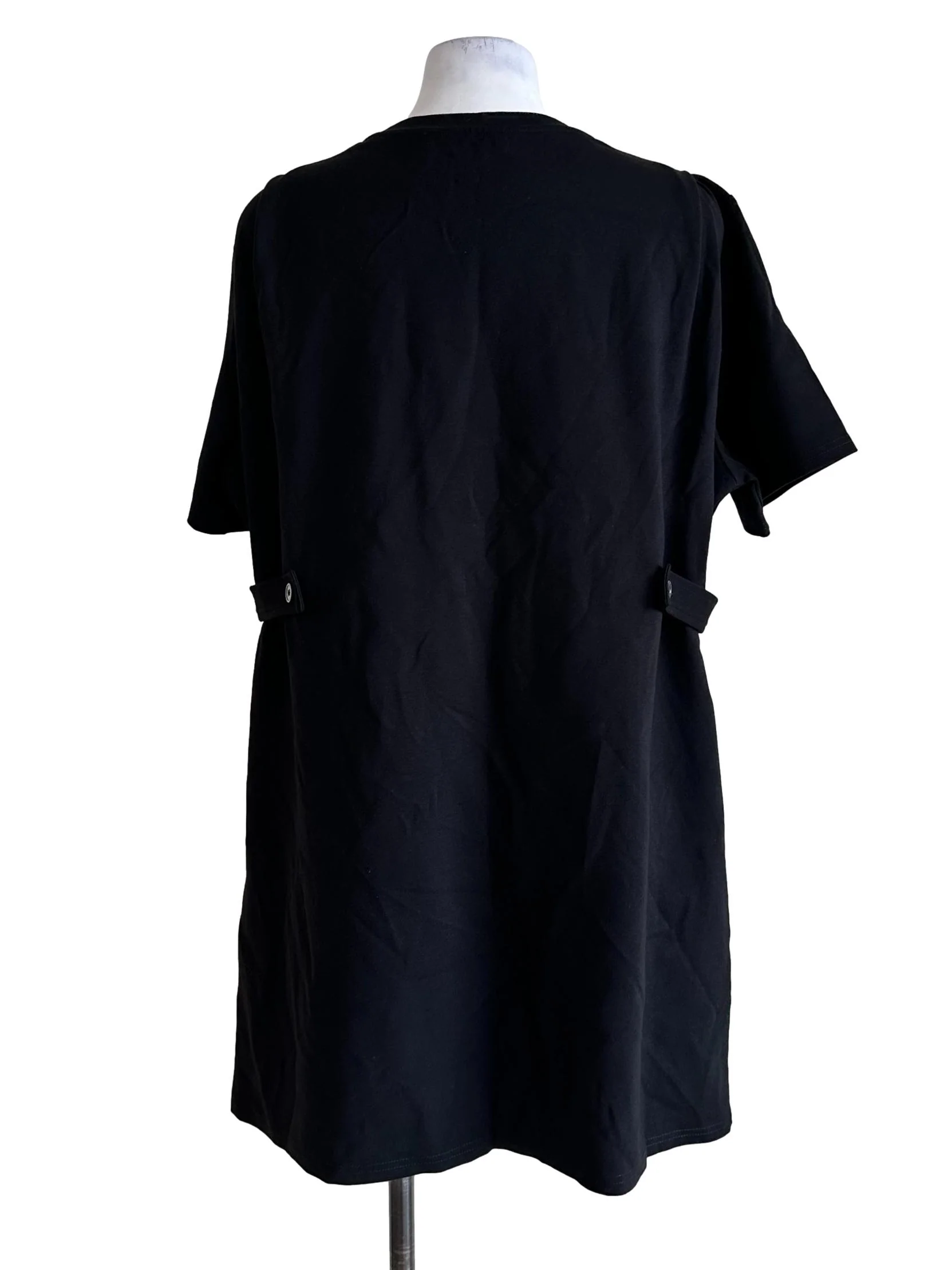 Black Round Neck Mini Dress - Image 2