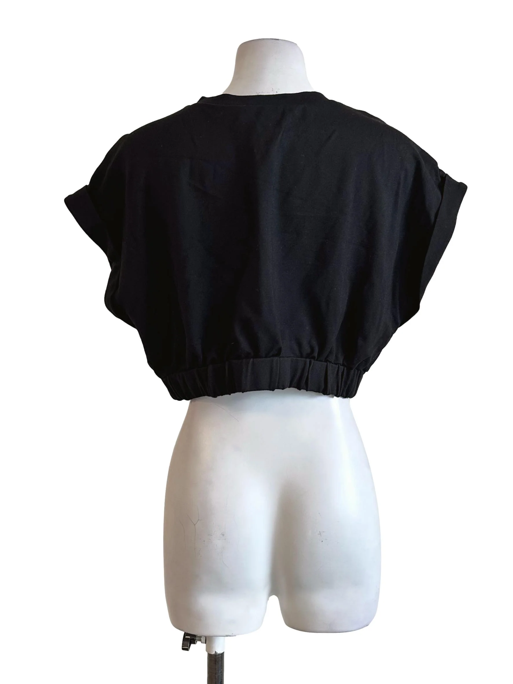 Black Round Neck Top LB - Image 2