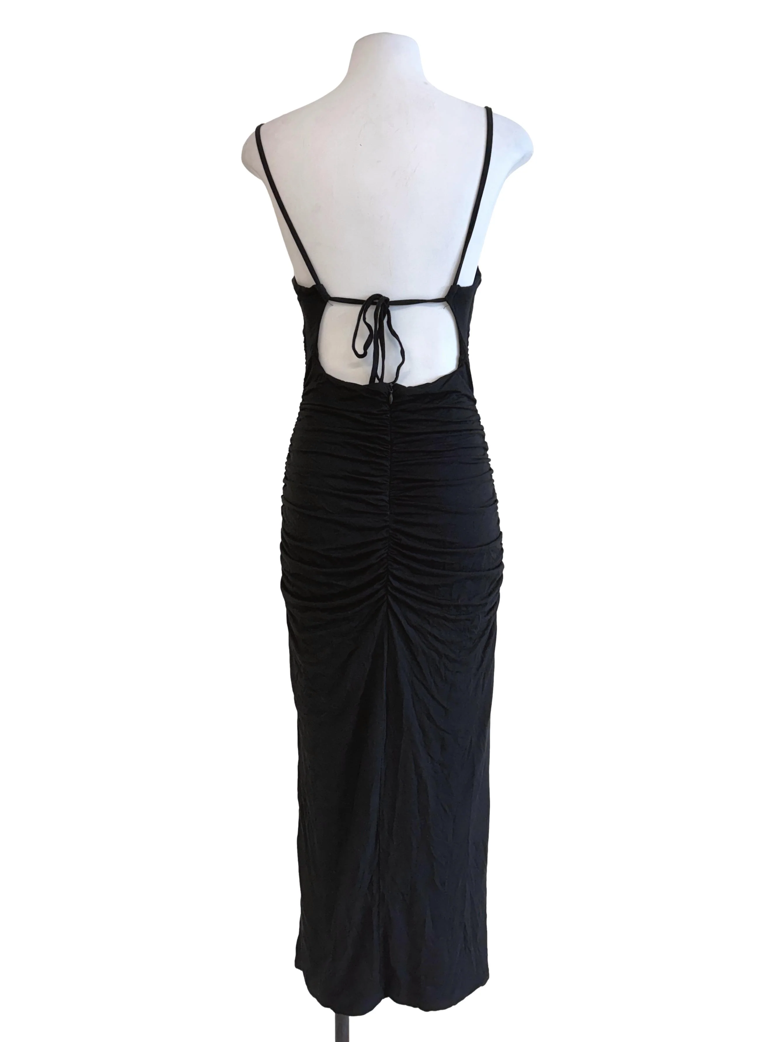 Black Ruched Bodycon Dress - Image 2