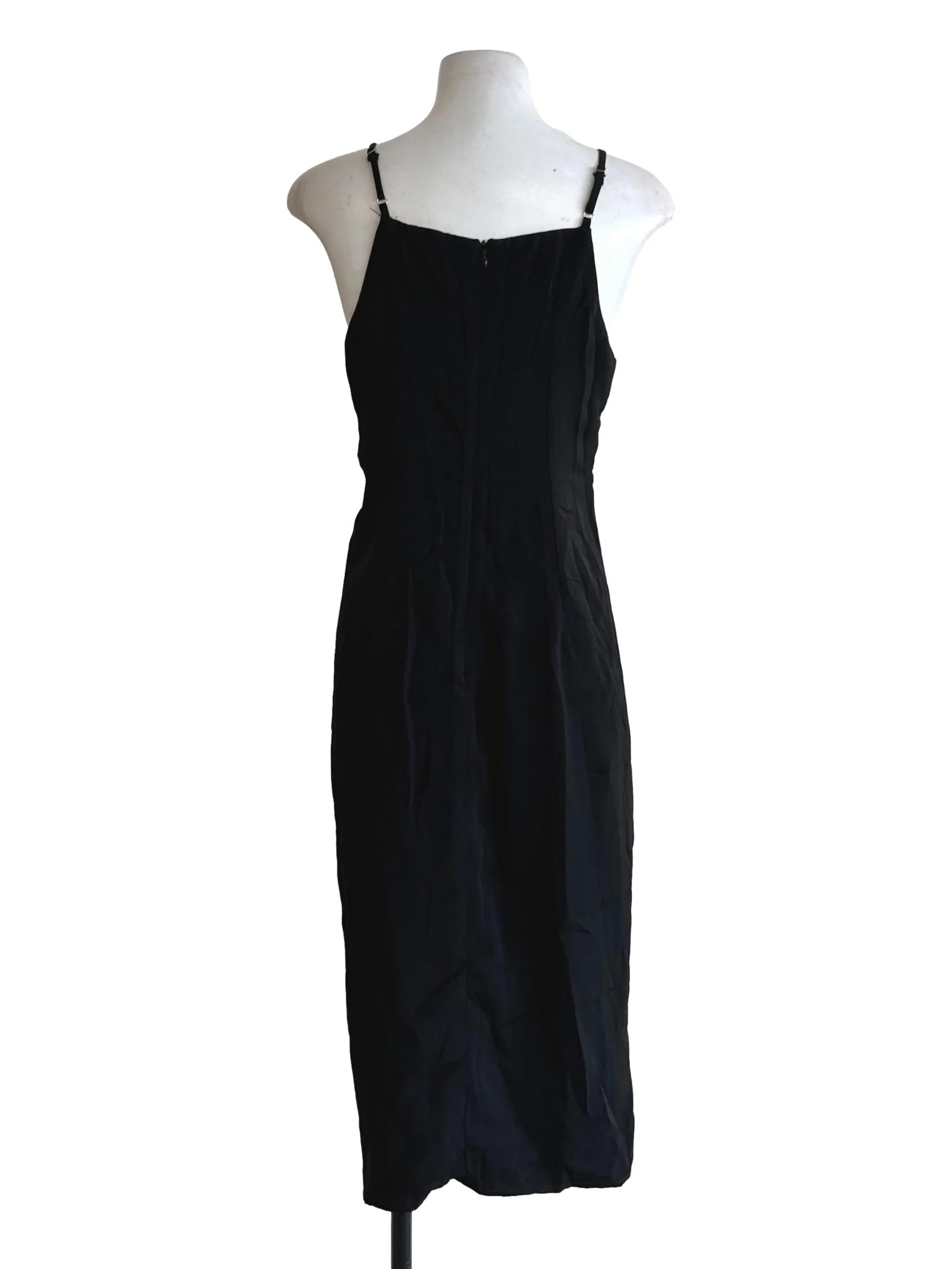 Black Ruched Cami Dress YHF - Image 2