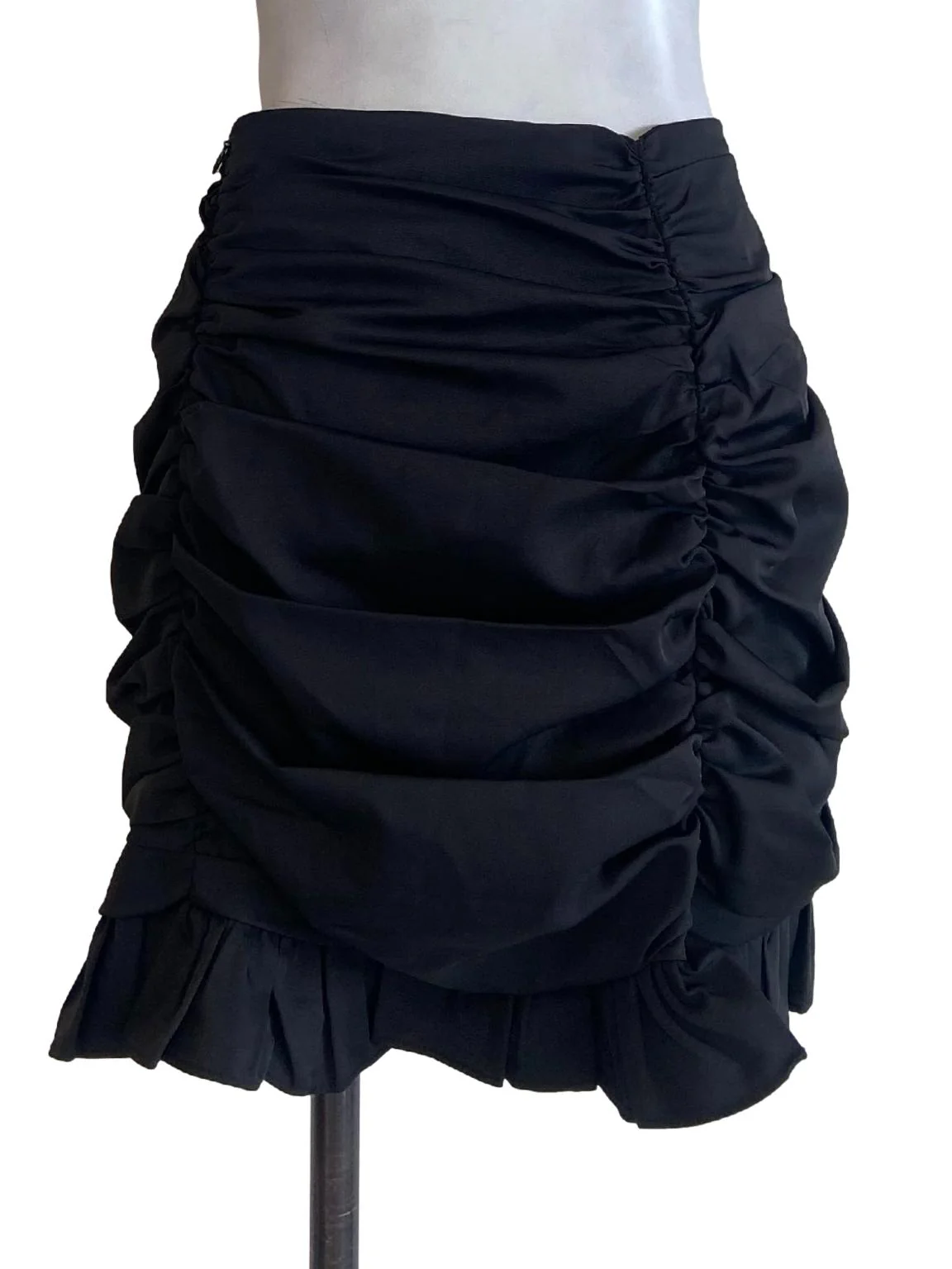 Black Ruffled Mini Skirt - Image 2