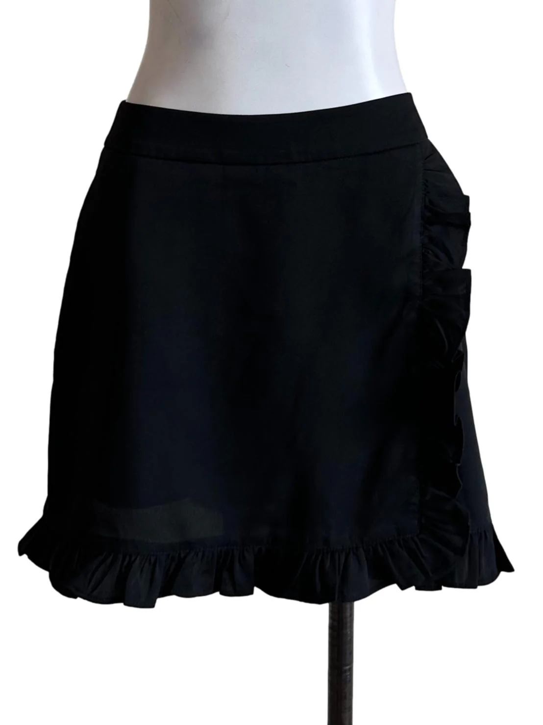Black Ruffles Pattern Mini Skort