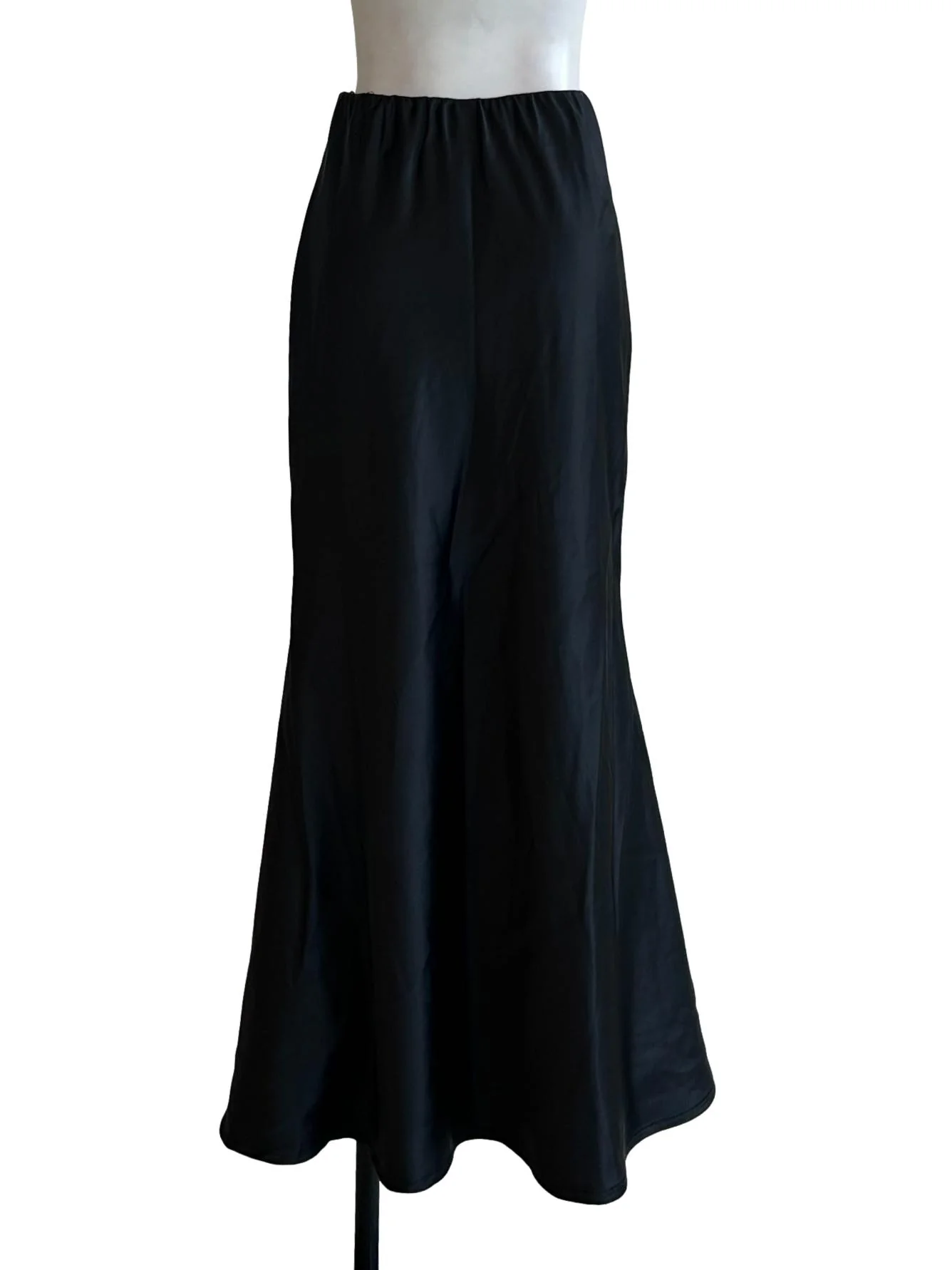 Black Satin Mermaid Skirt - Image 2