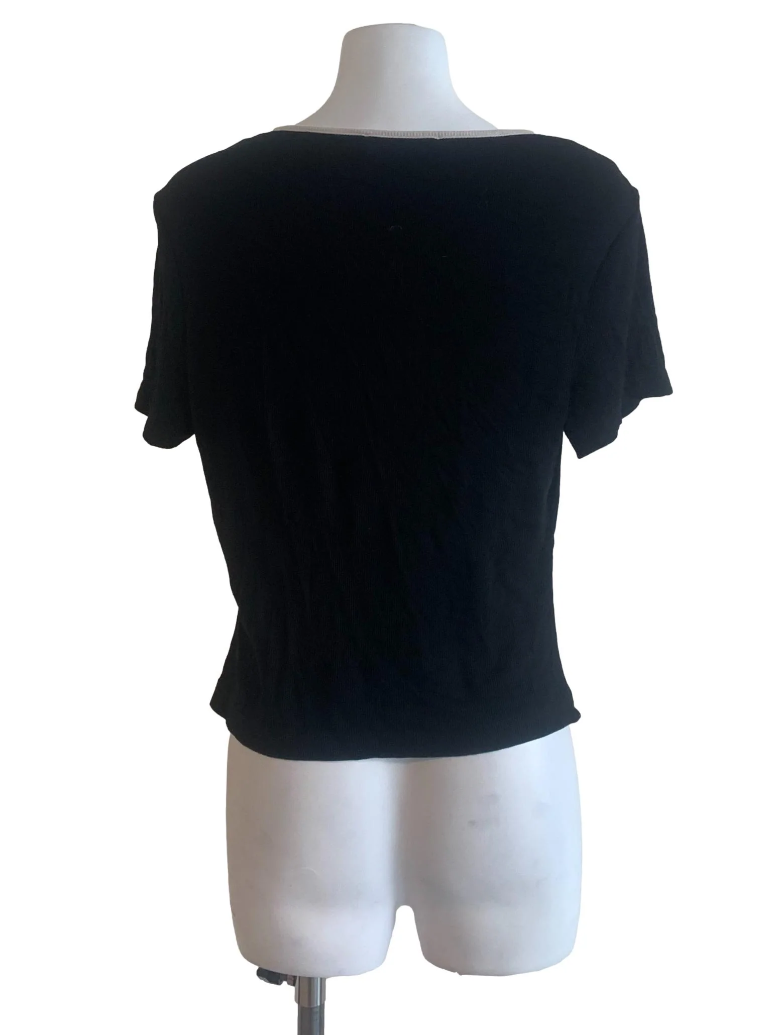 Black Scoop Neck Top - Image 2