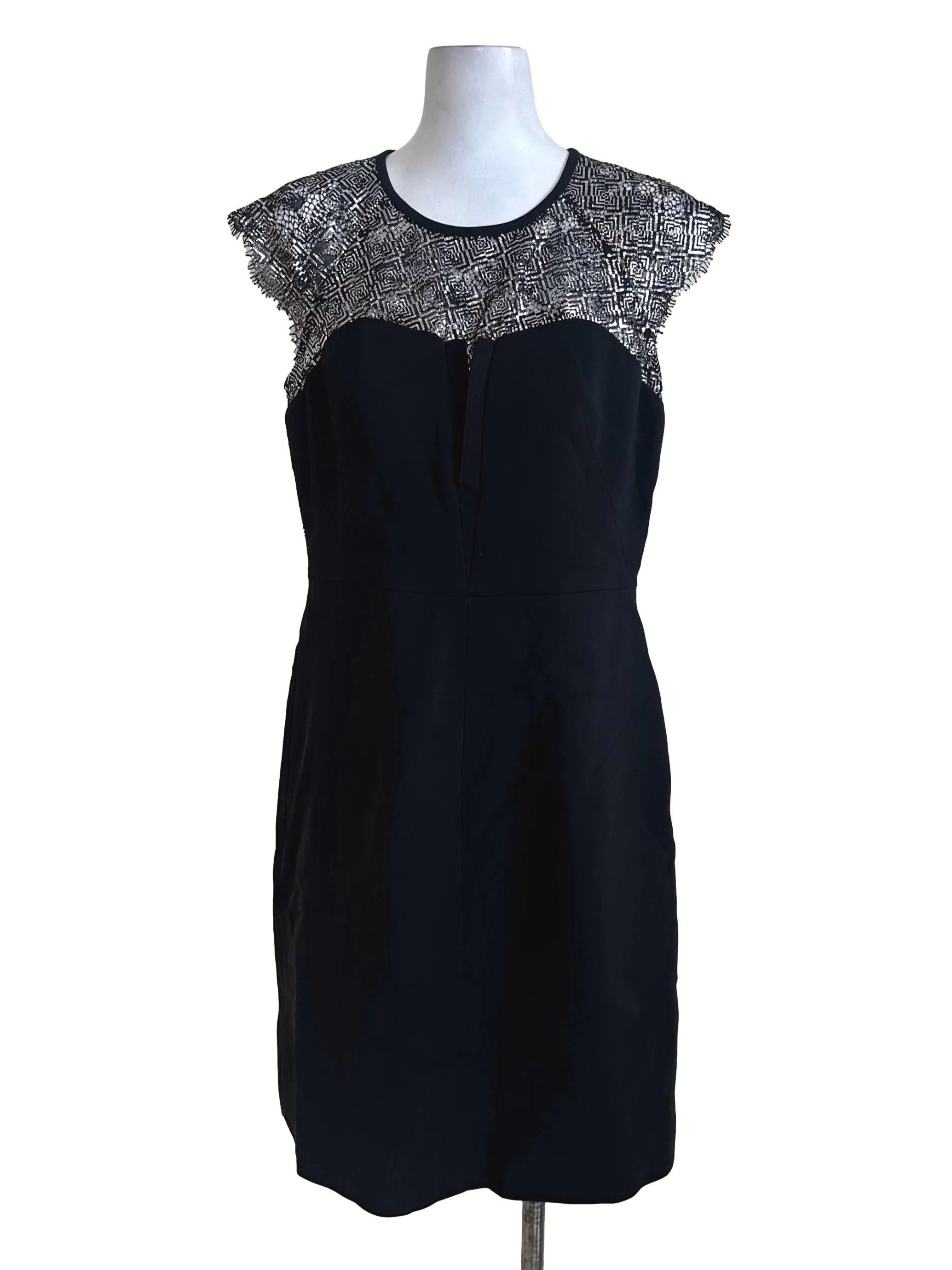 Black Sequin Round Neck Dress