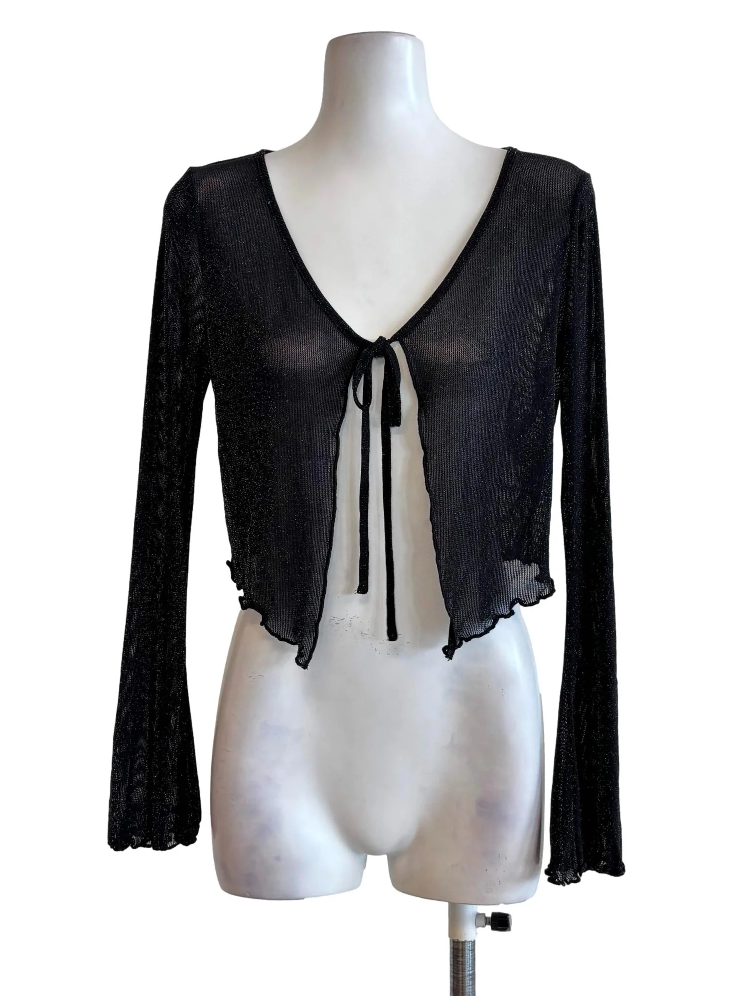 Black Sheer Sparkly Cardigan