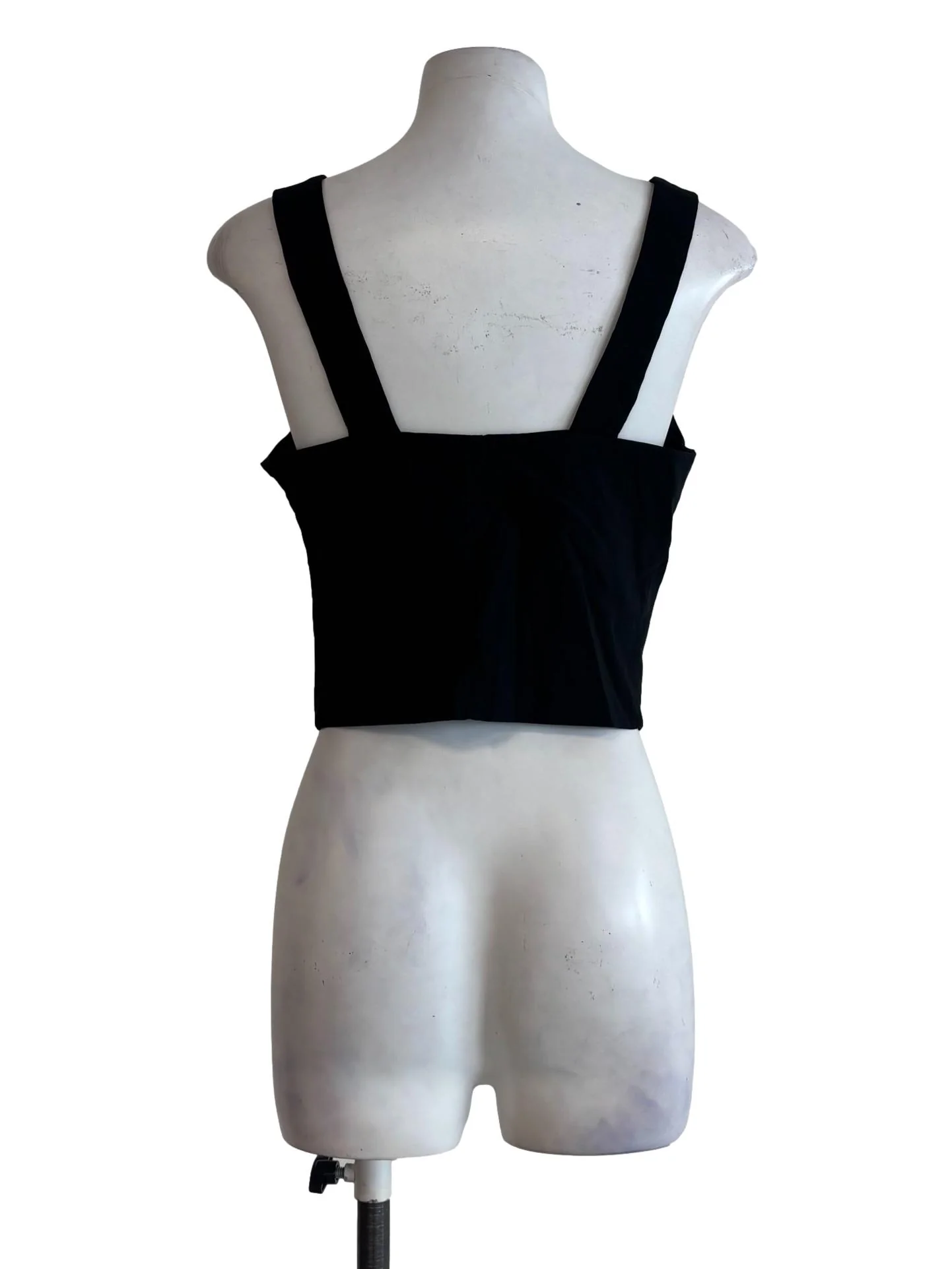 Black Sleeveless Crop Top - Image 2