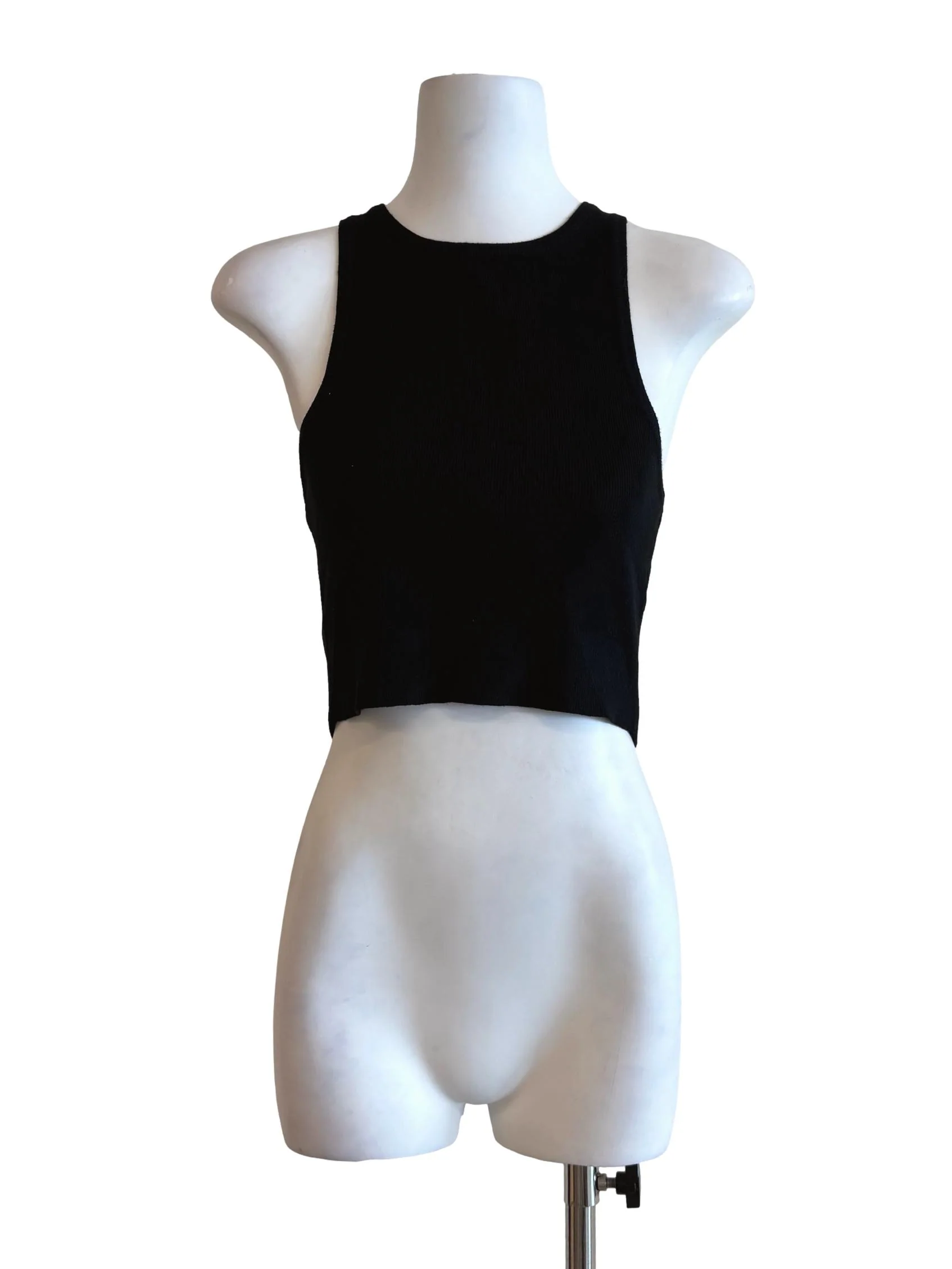 Black Sleeveless Round Neck Tank Top