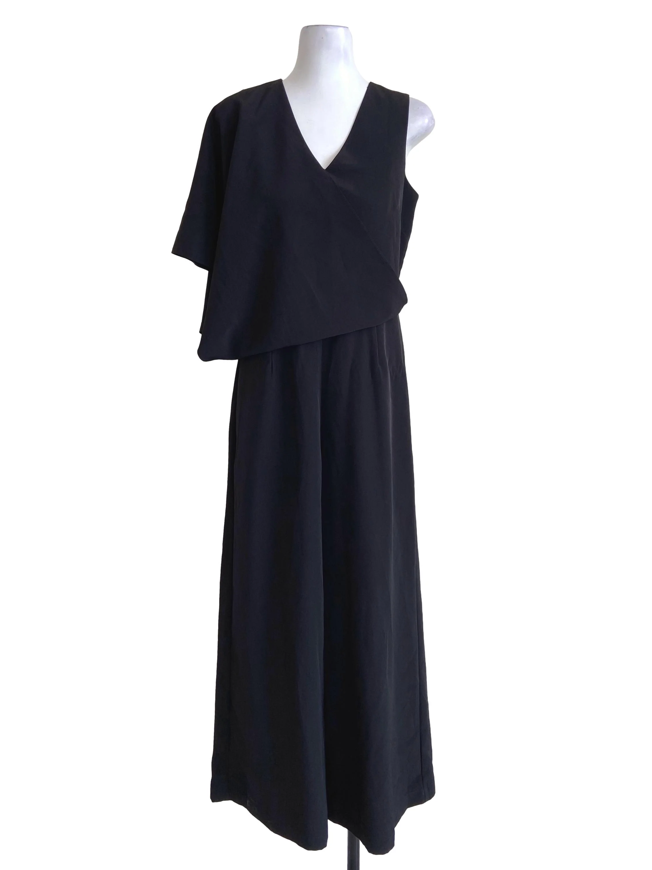 Black Sleeveless Ruffle Jumpsuit