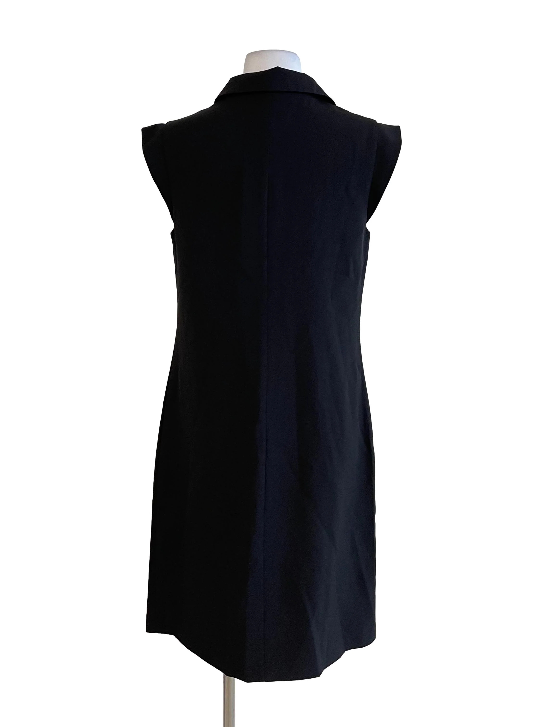 Black Sleeveless Shirt Dress - Image 2