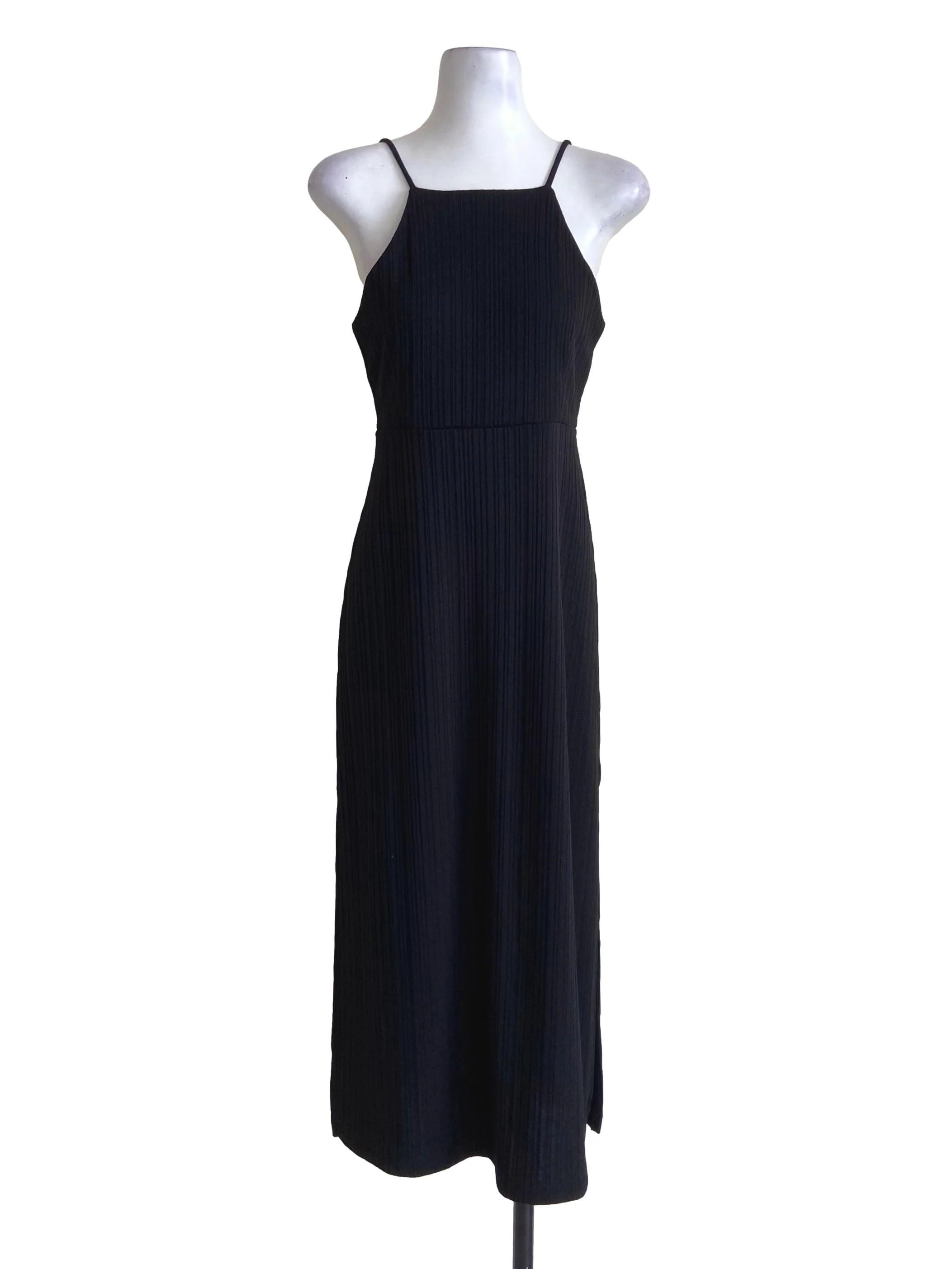 Black Sleeveless Slit Dress