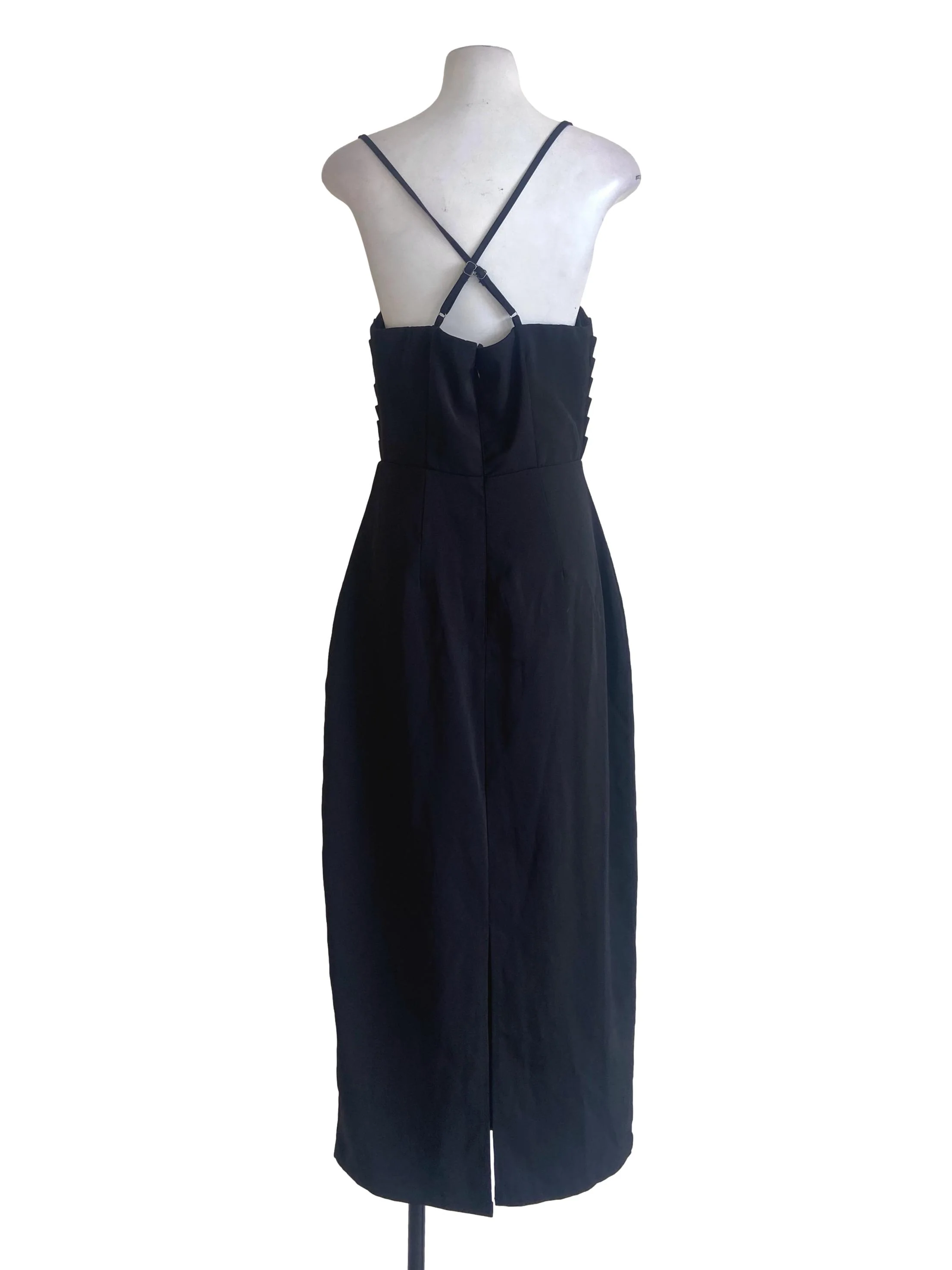 Black Sleeveless Slit Shift Dress - Image 2