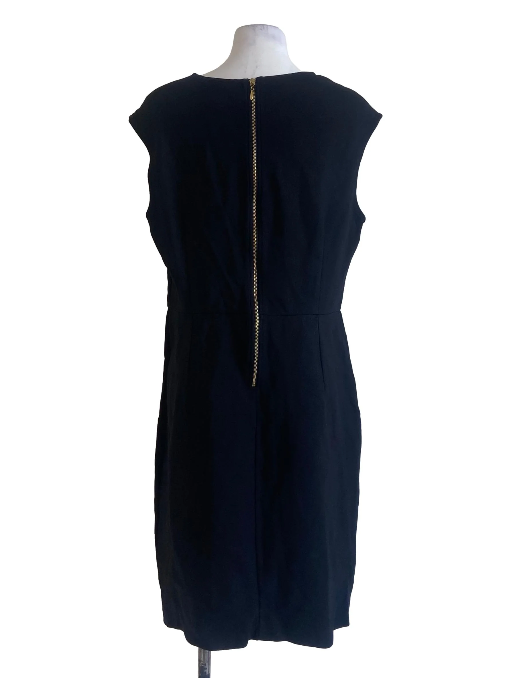 Black Sleeveless Twill Dress - Image 2