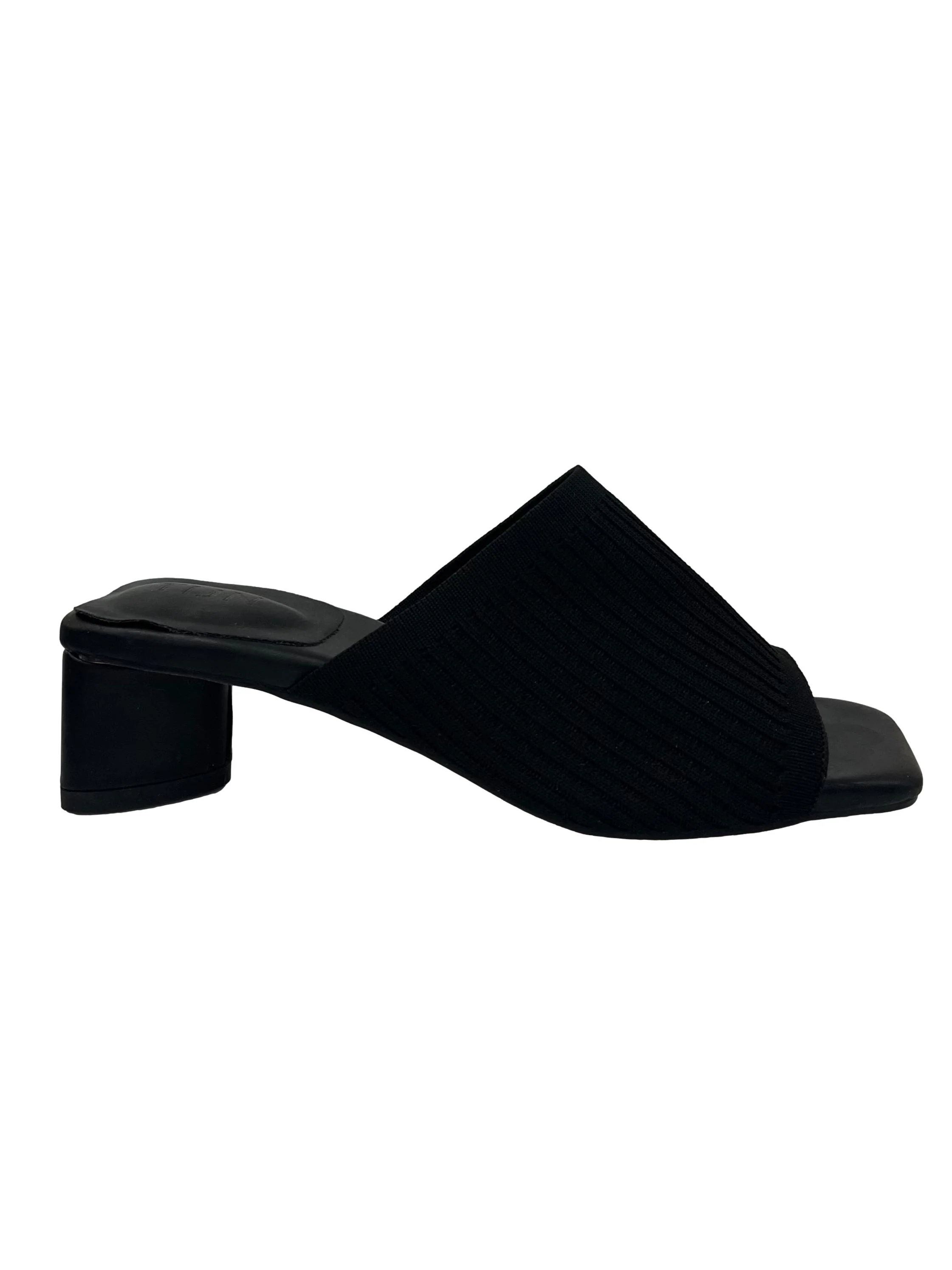 Black Slip On Block Heels - Image 2