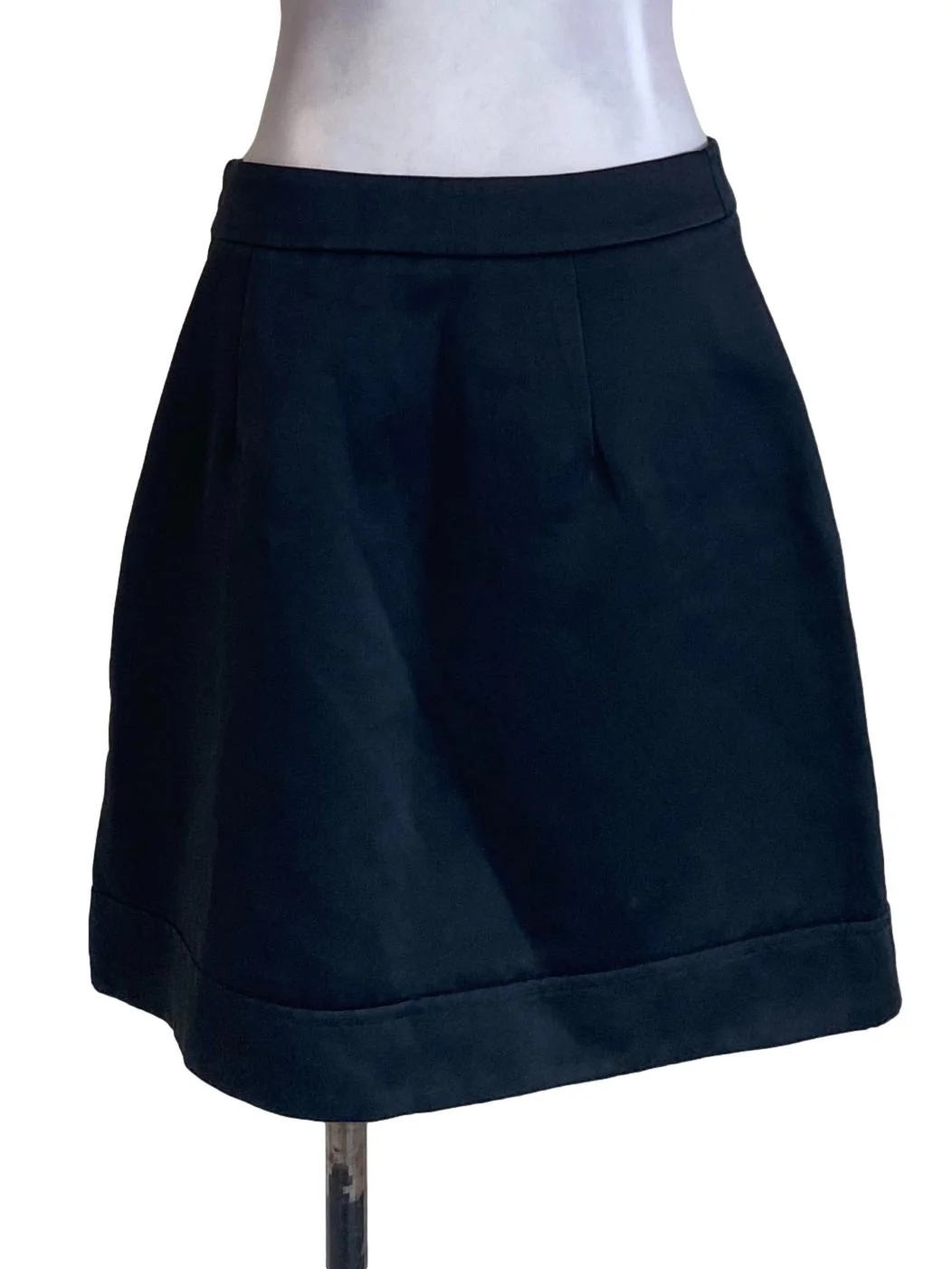 Black Slit Mini A-Line Skirt - Image 2